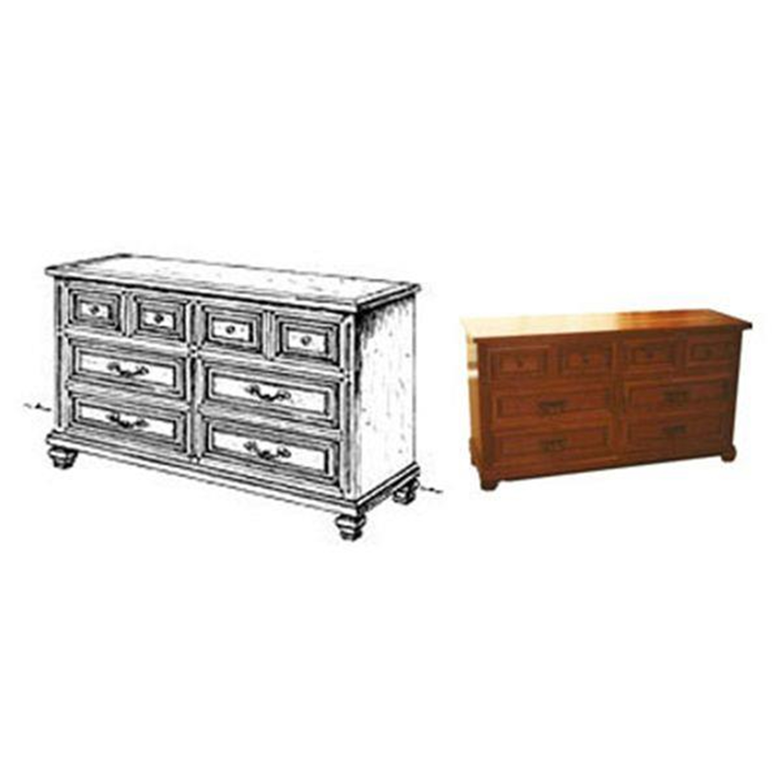 product: Woodcraft Woodworking Project Paper Plan to Build Spanish Double Dresser shown