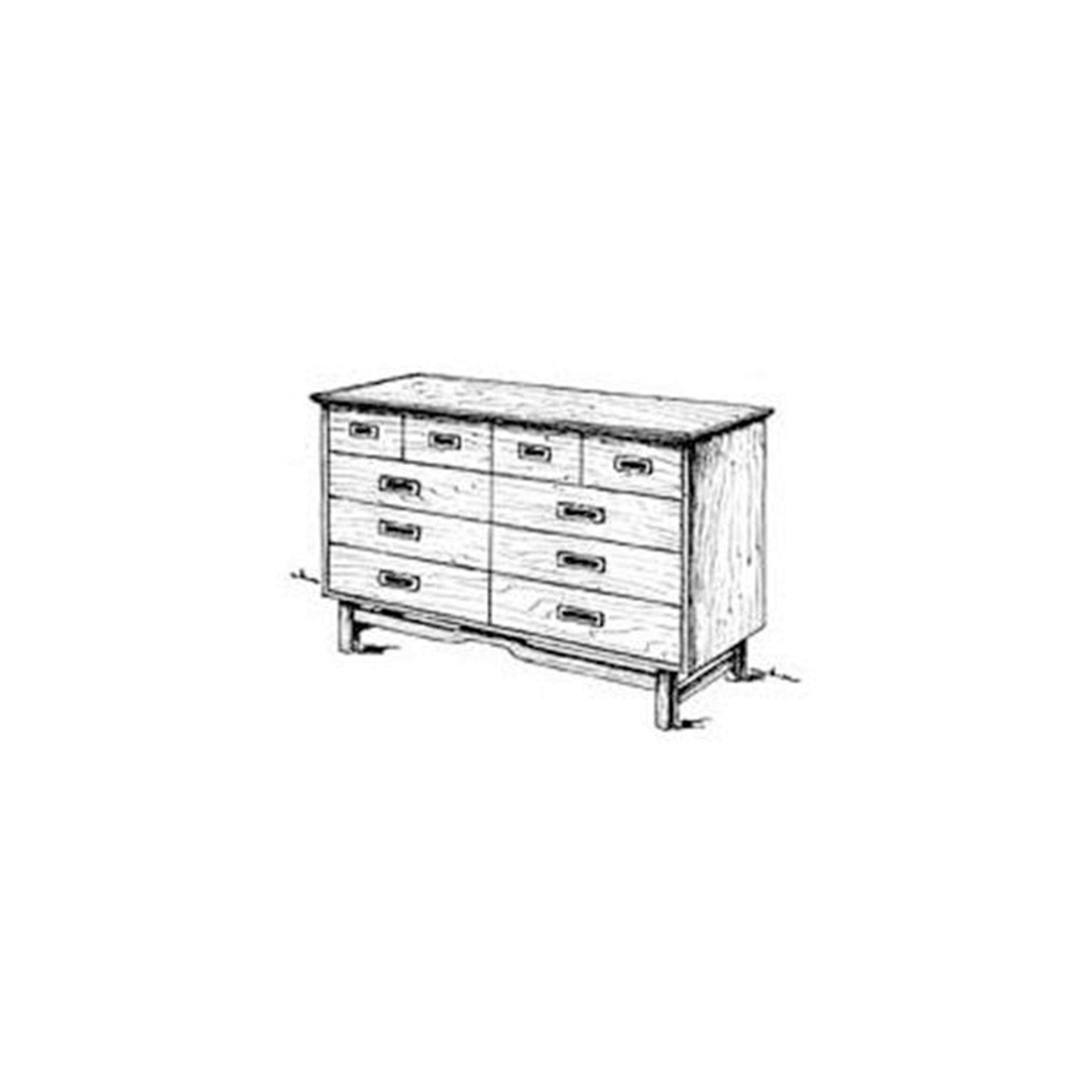 product: Woodcraft Woodworking Project Paper Plan to Build Retro Double Dresser shown