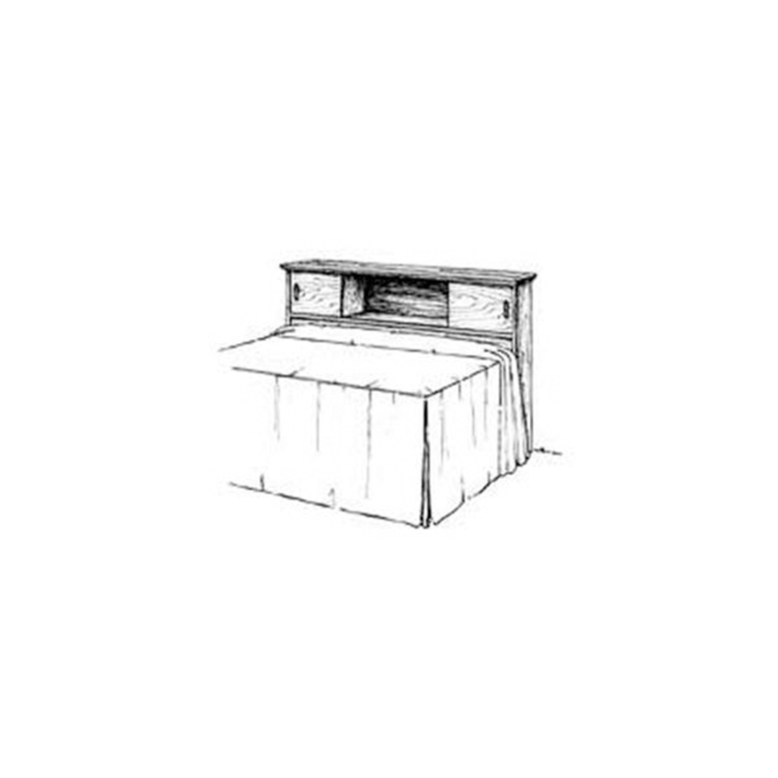 product: Woodcraft Woodworking Project Paper Plan to Build Storage Headboard shown