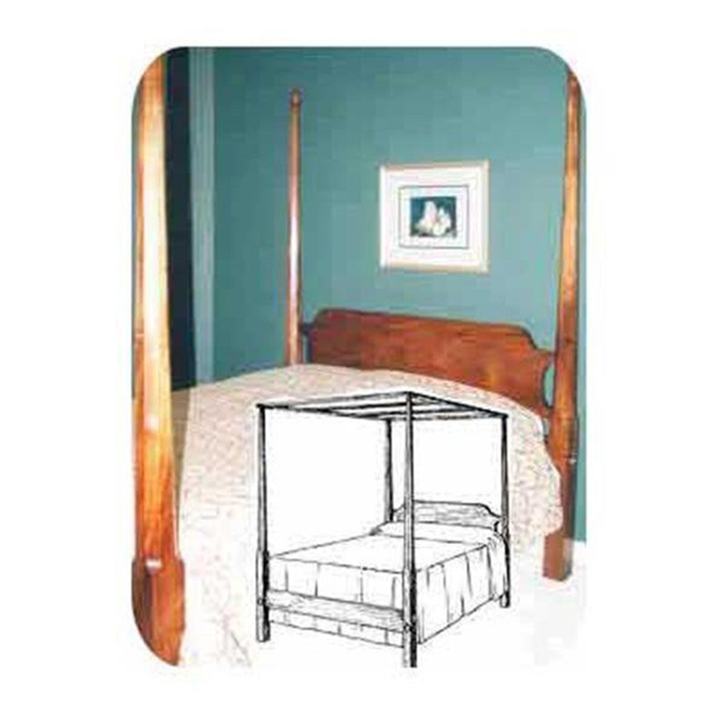 product: Woodcraft Woodworking Project Paper Plan to Build Pencil Post Canopy Bed shown