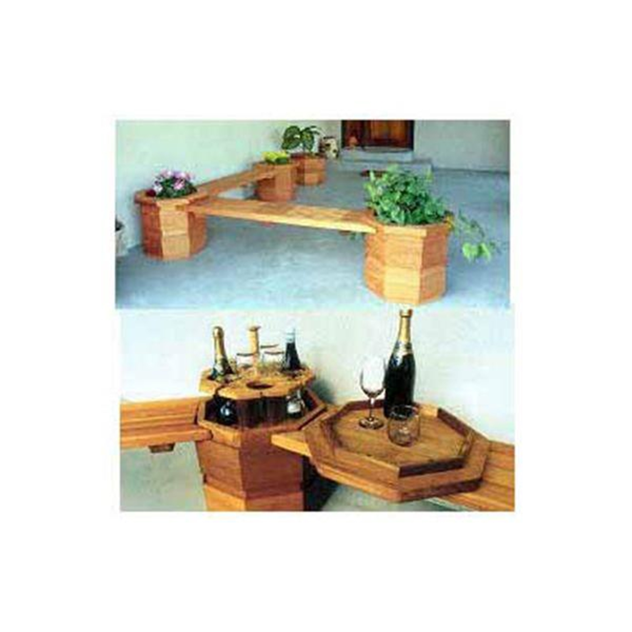 product: Woodcraft Woodworking Project Paper Plan to Build Octagonter Benches shown