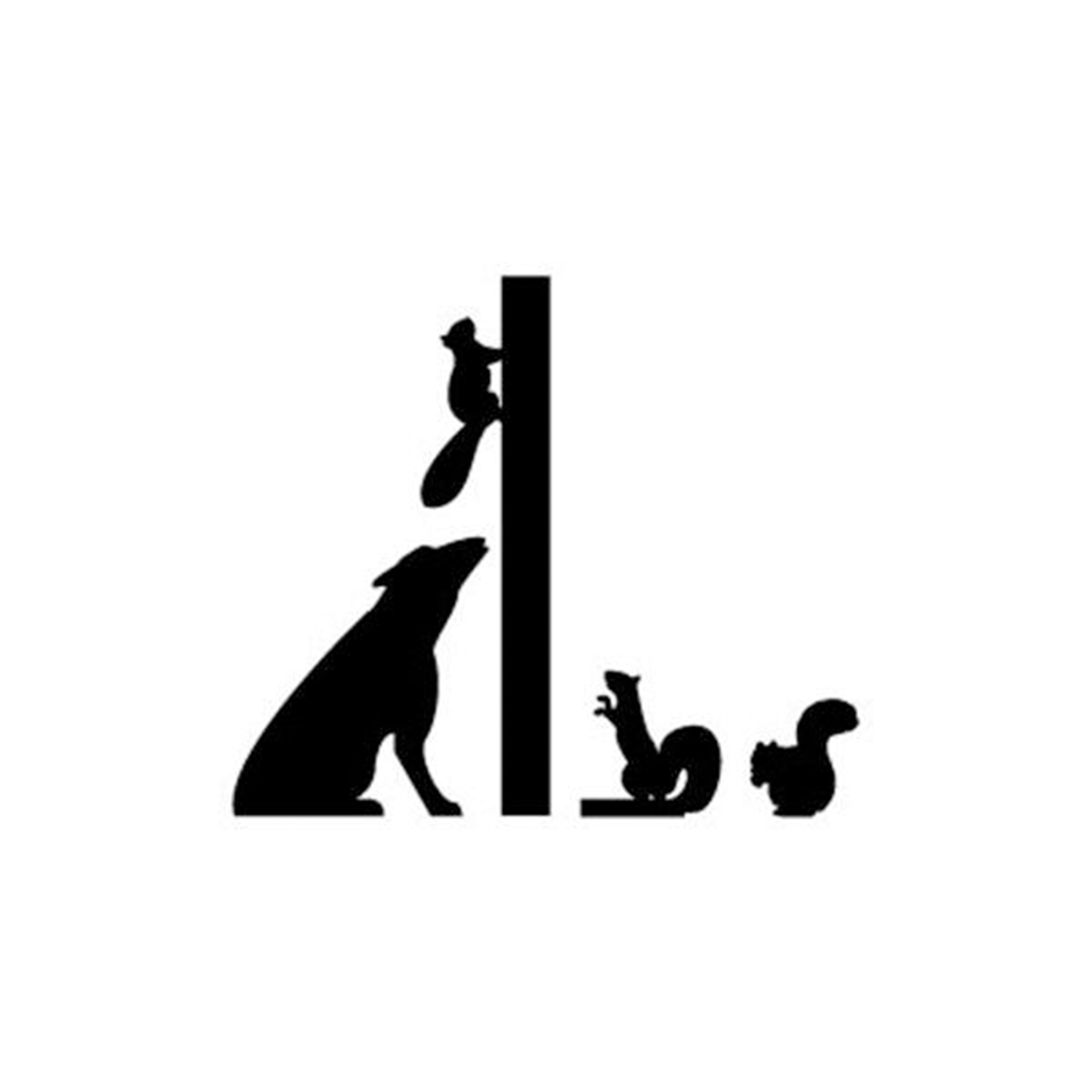 product: Woodcraft Woodworking Project Paper Plan to Build Dog and Squirrels Shadow shown