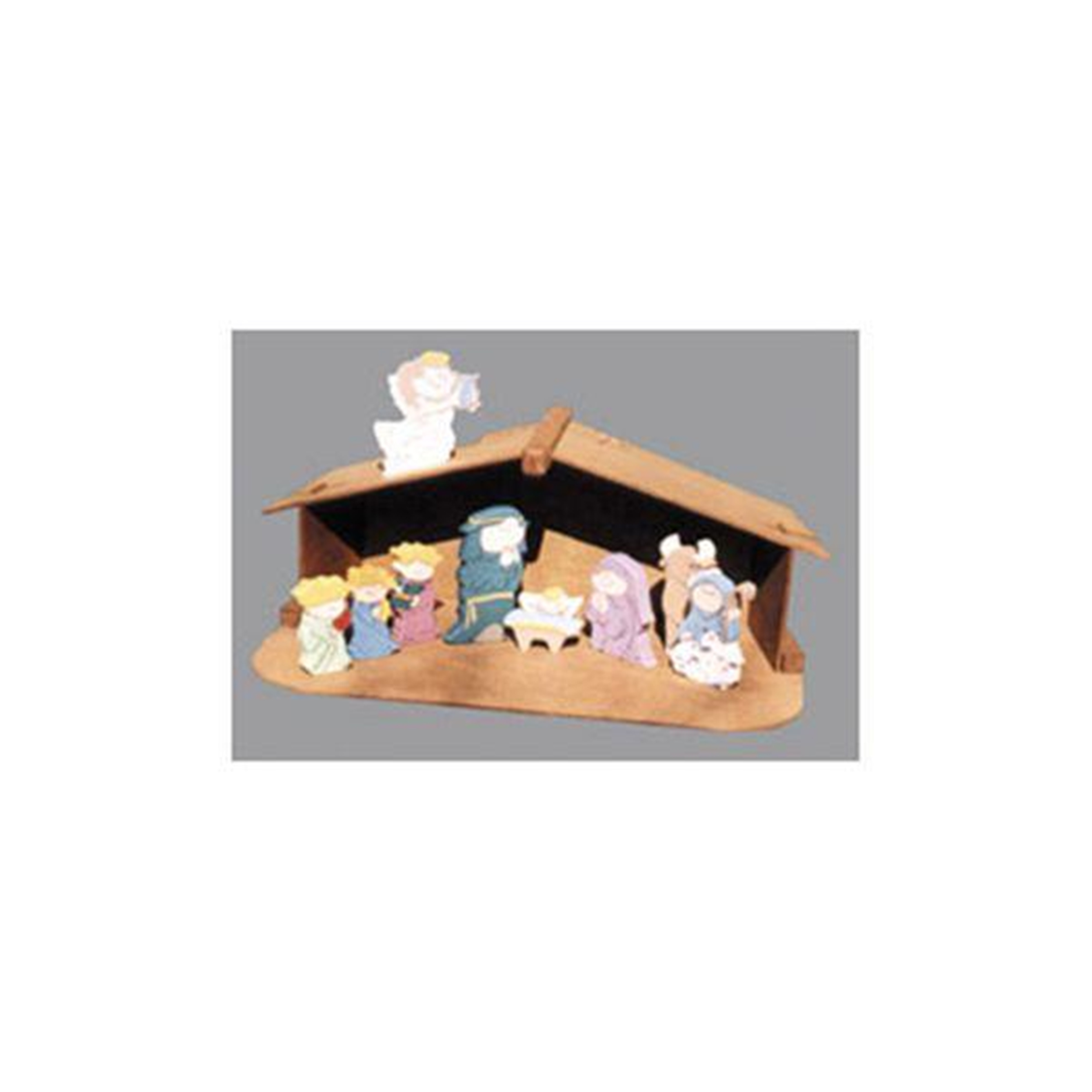 product: Woodcraft Woodworking Project Paper Plan to Build Small Nativity and Shelter shown