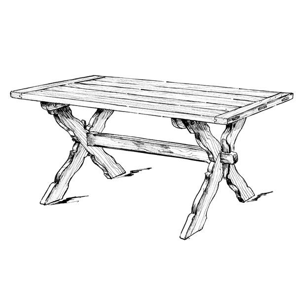 Woodworking Project Paper Plan To Build Sawbuck Dining Table