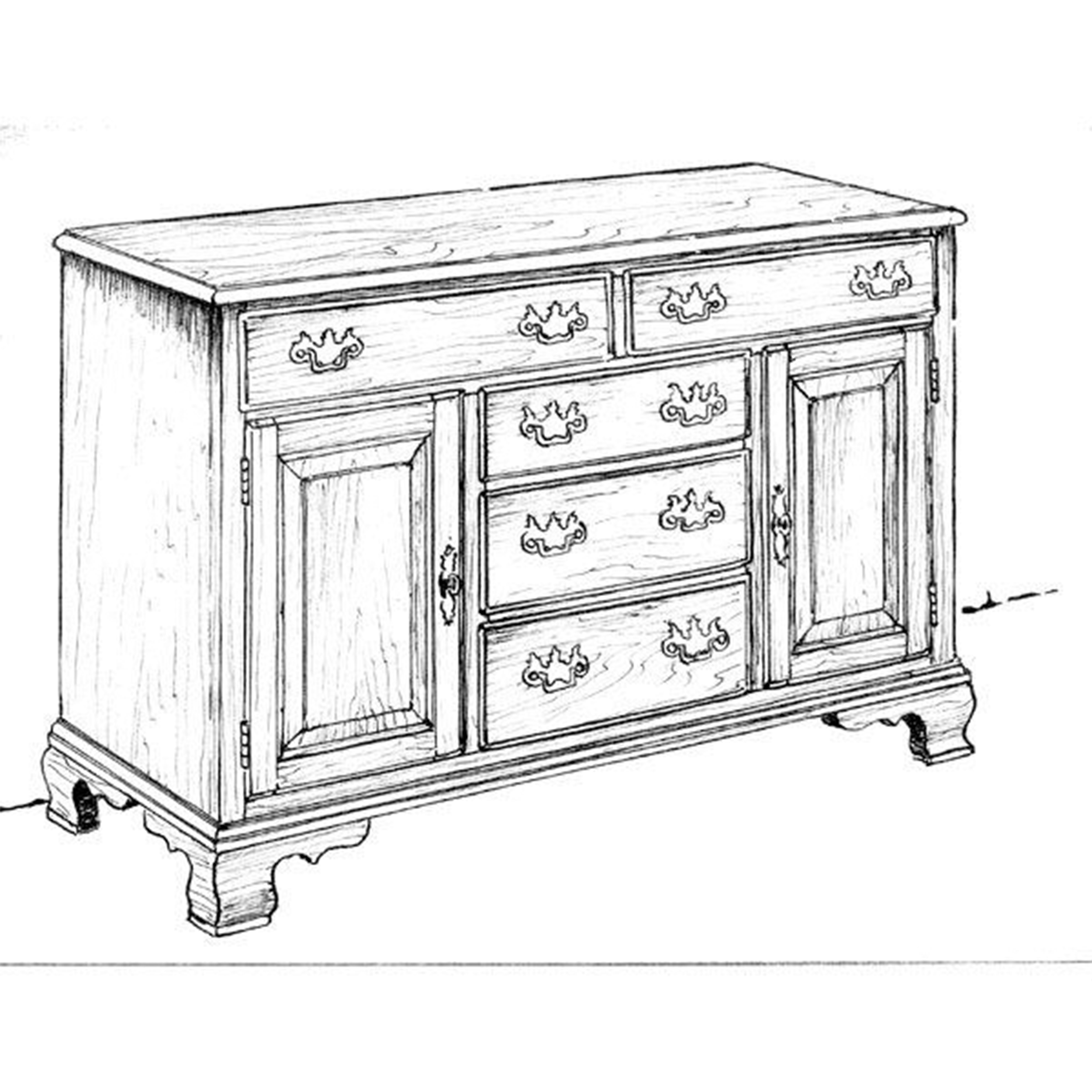 Woodworking Project Paper Plan To Build Large Buffet