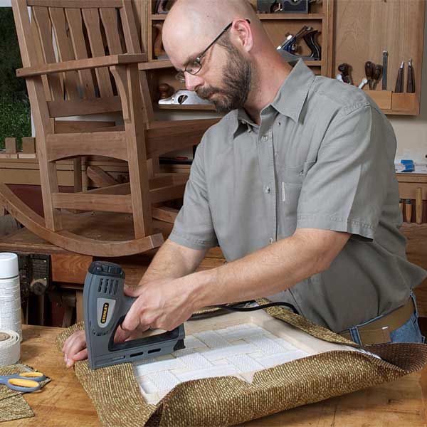 product: Woodcraft Magazine Slip Seat Upholstery - Downloadable Plan shown