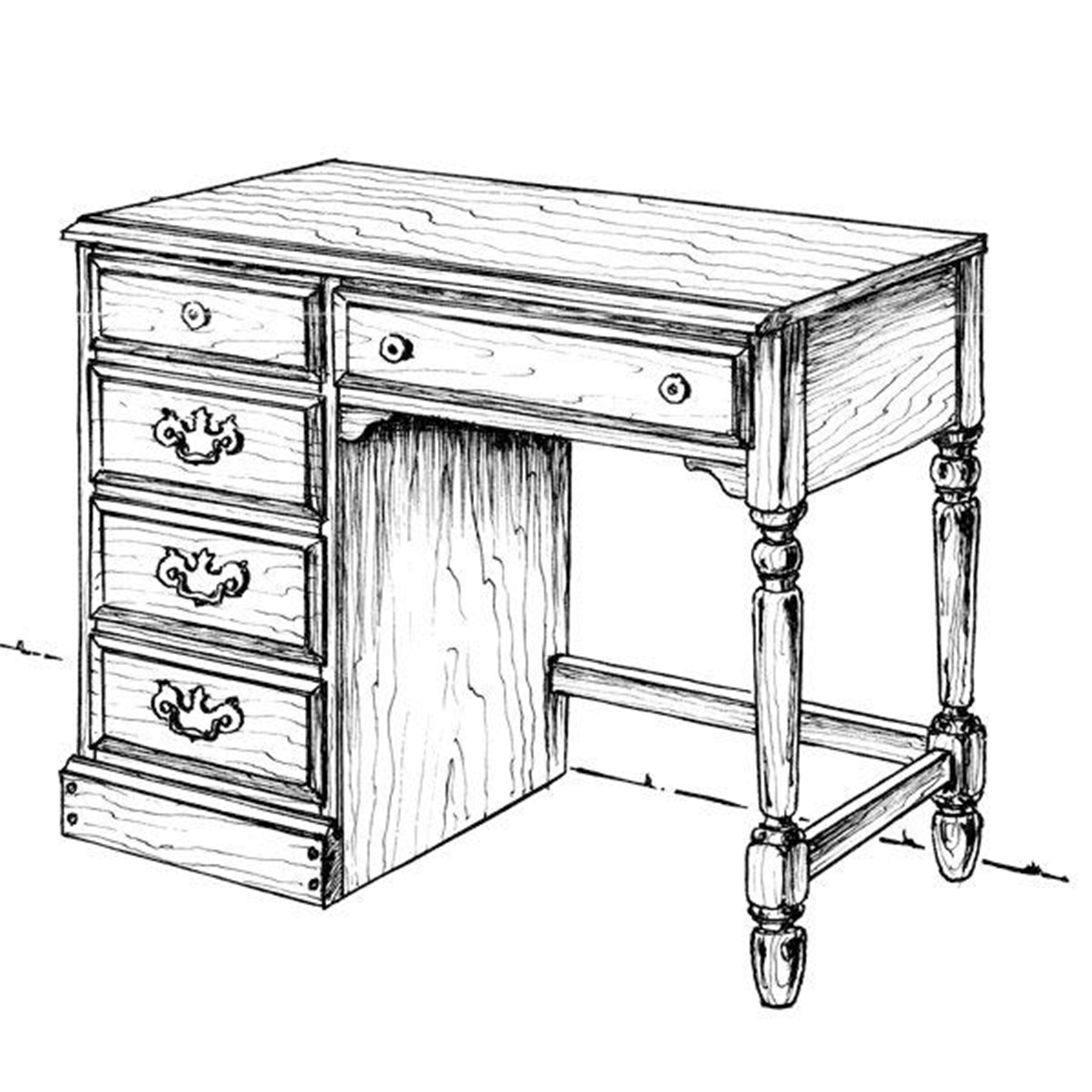 product: Woodcraft Woodworking Project Paper Plan to Build Dresser Desk shown