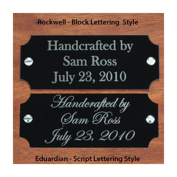 Large Laser Engravable Name Plate Black With Silver Lettering