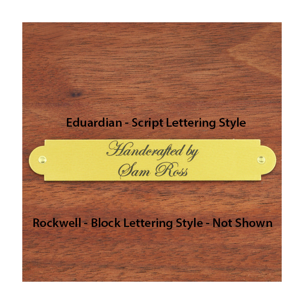 Small Laser Engravable Name Plate Gold With Black Lettering
