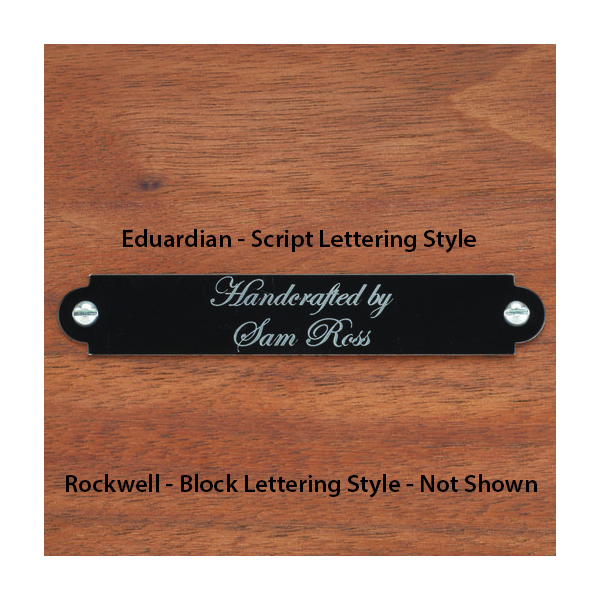 Small Laser Engravable Name Plate Black With Silver Lettering