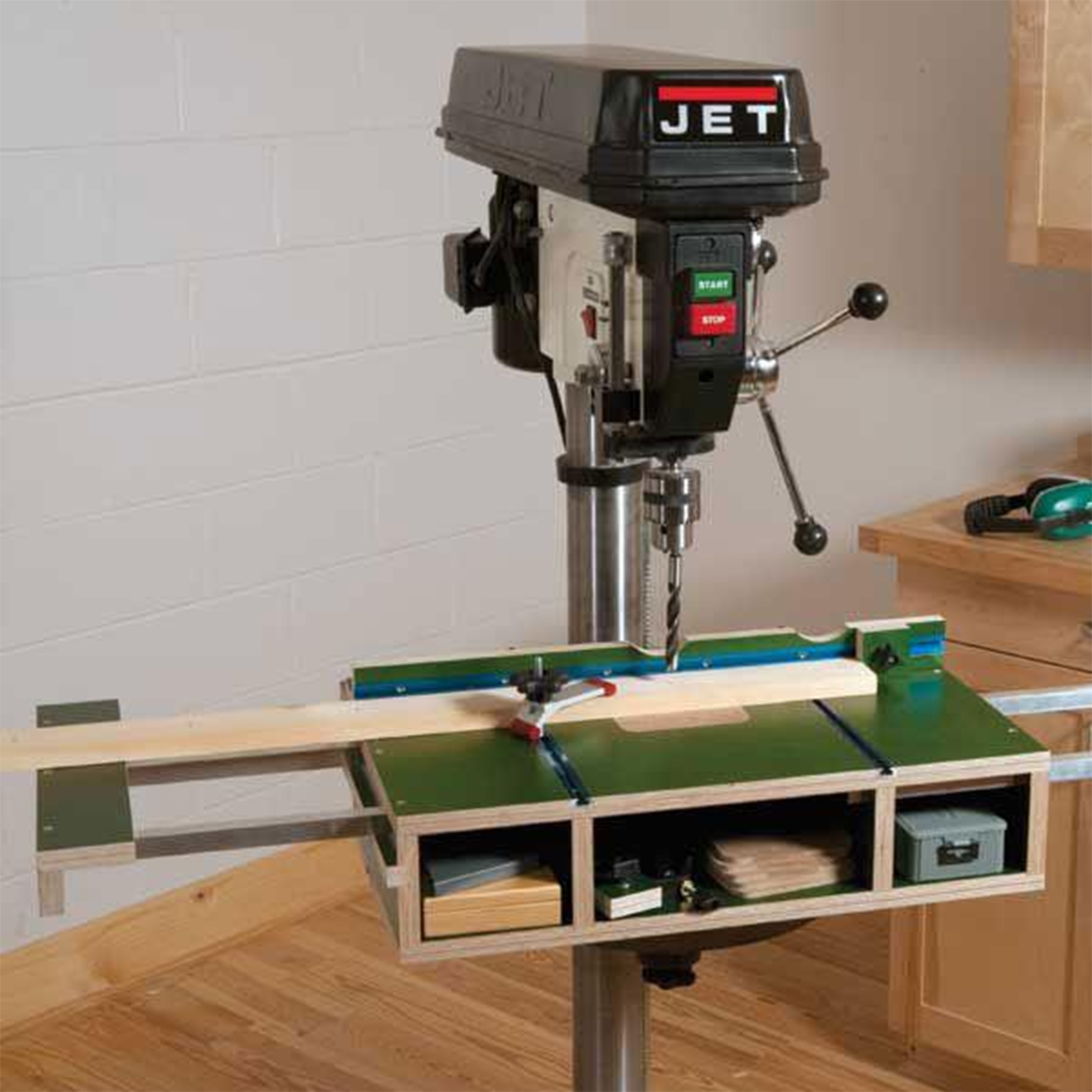 product: Woodcraft Magazine Woodworking Project Paper Plan to Build Drill Press Table shown