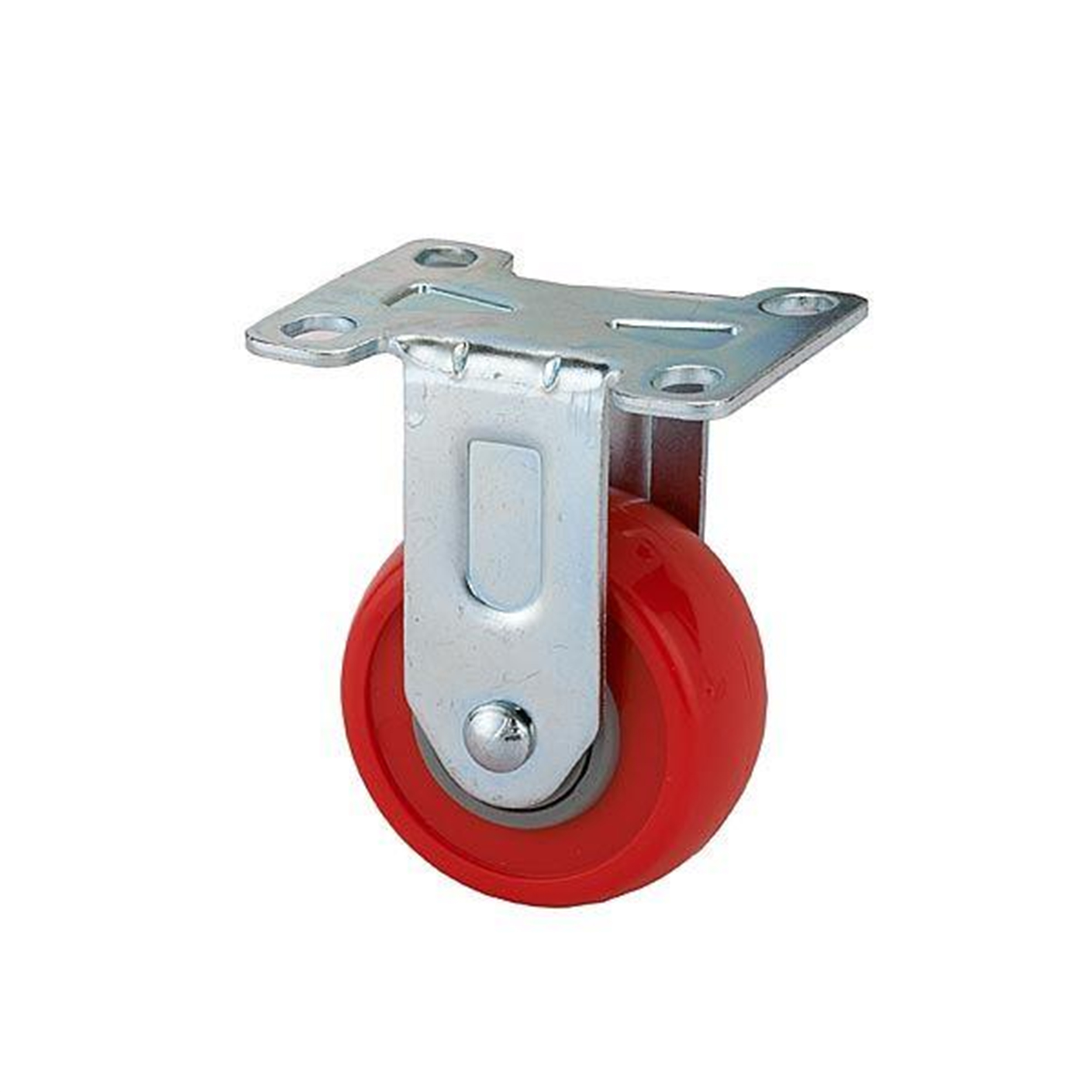 2-1/2" Caster, Fixed Plate With 4-hole Mounting, 3-3/8" Tall