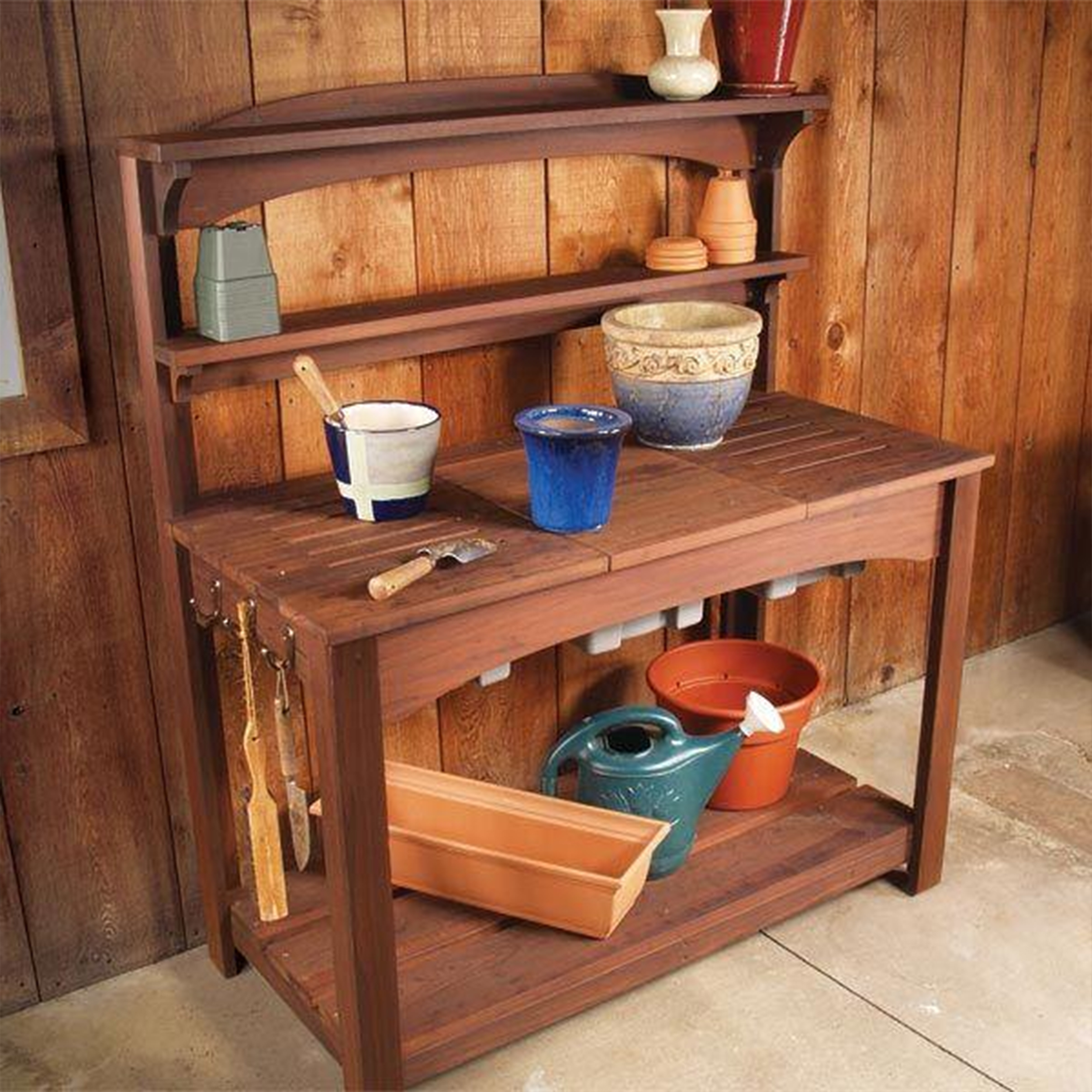 product: Woodcraft Magazine Potting Bench - Paper Plan shown