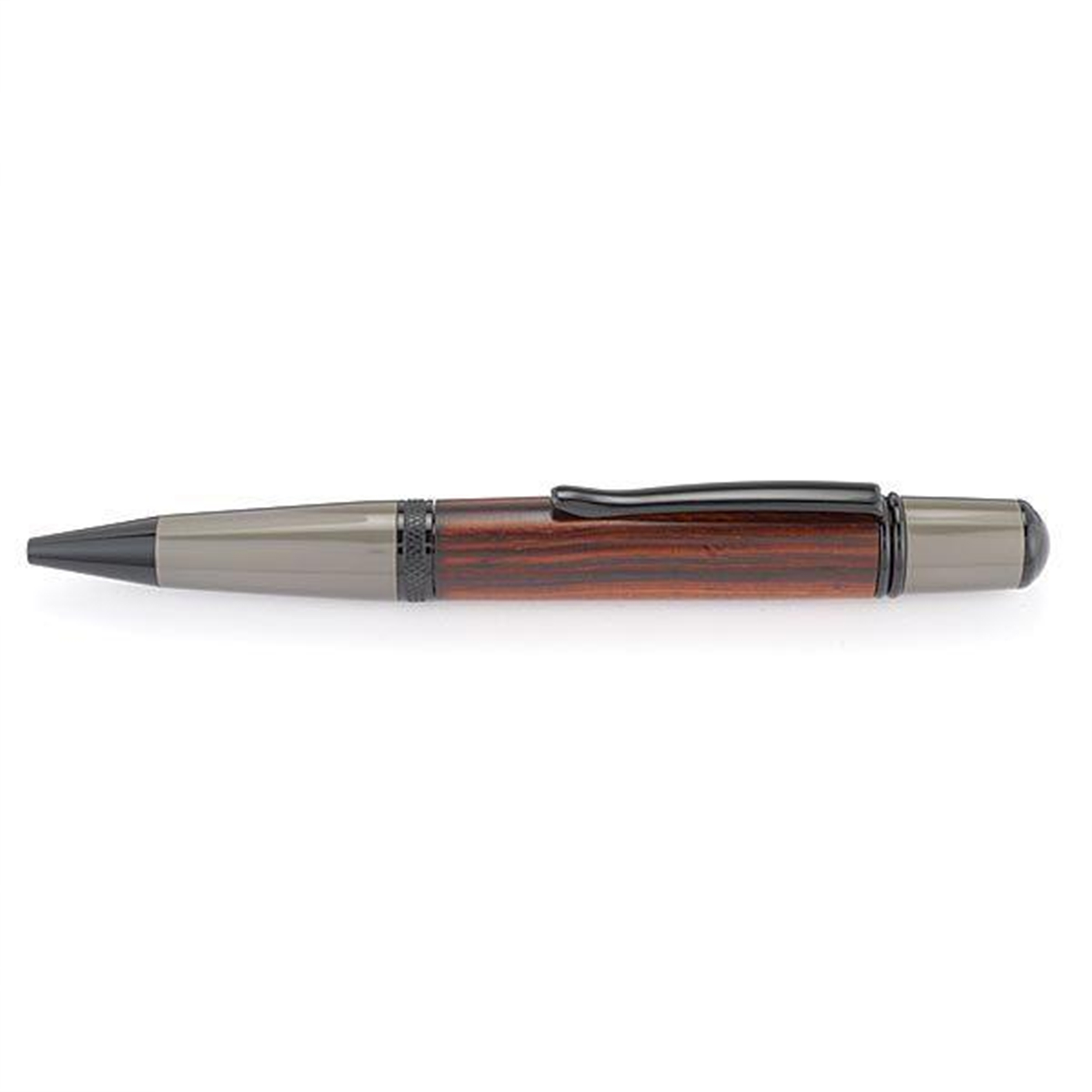 product: WoodRiver Wall Street II Pen Kit - Satin Black and Black Chrome shown