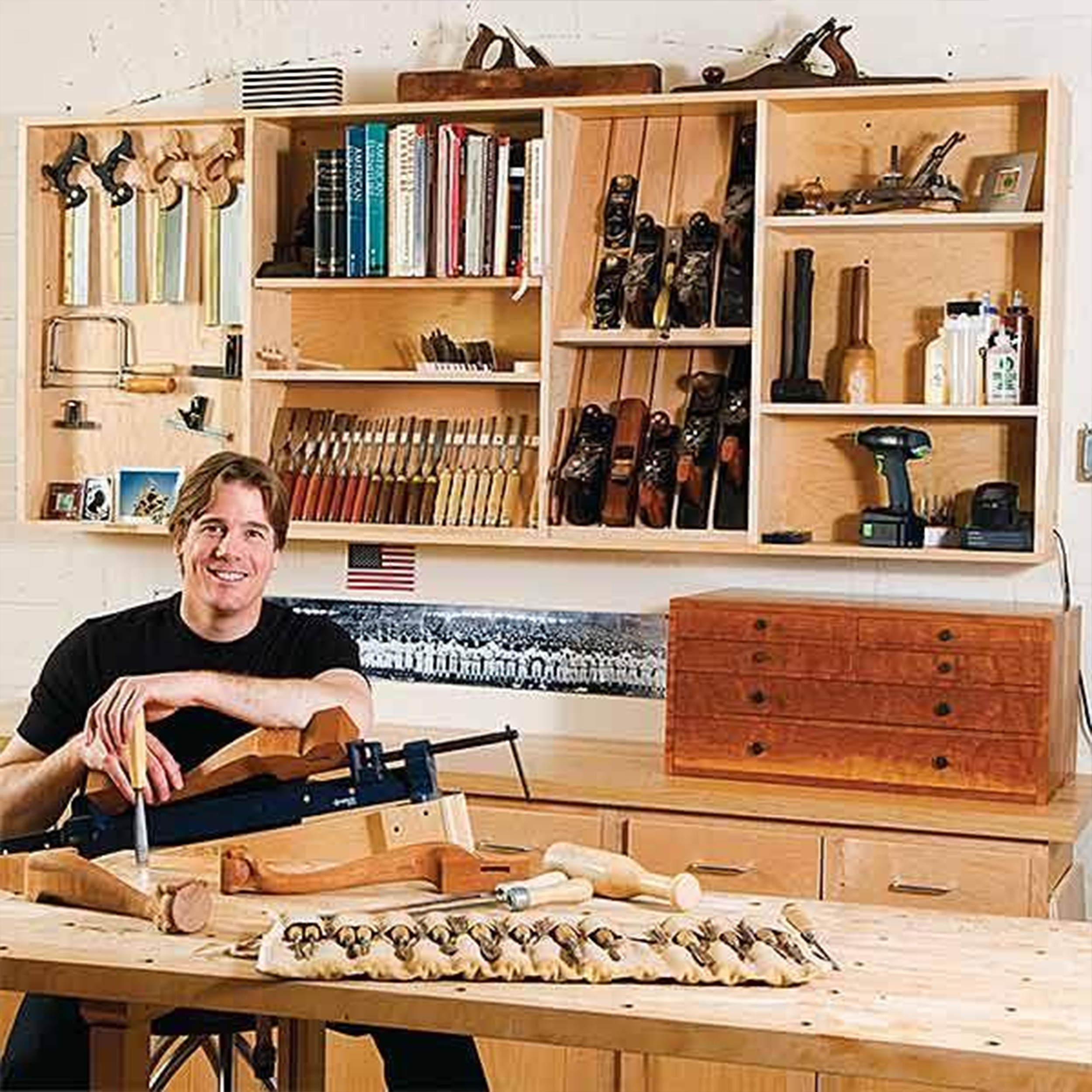 product: Woodcraft Magazine Tommy's Wall Hung Tool Cabinet - Paper Plan shown
