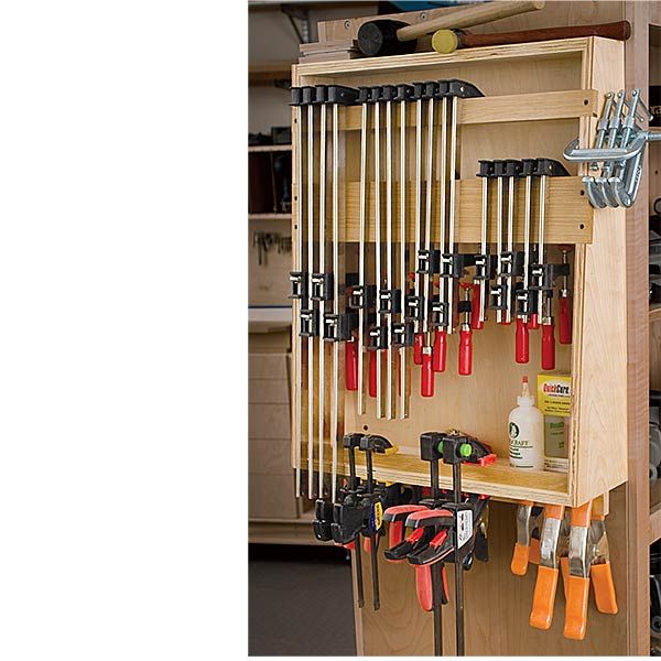 product: Woodcraft Magazine Small Clamp Corral - Downloadable Plan shown