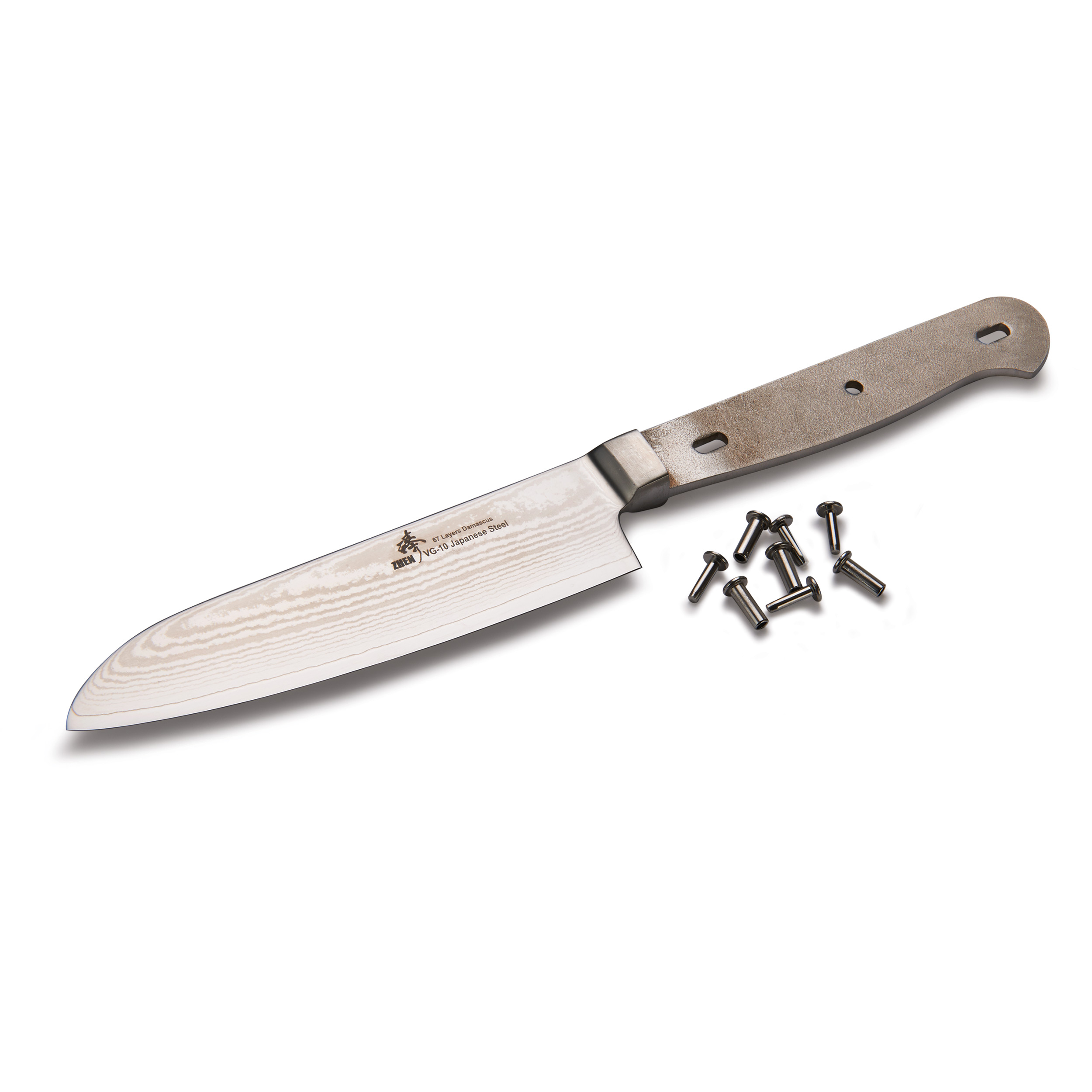 Santoku 67-layer Damascus Knife Blank 4-13/16" L X 5/64" T (120mm X 1.8mm)