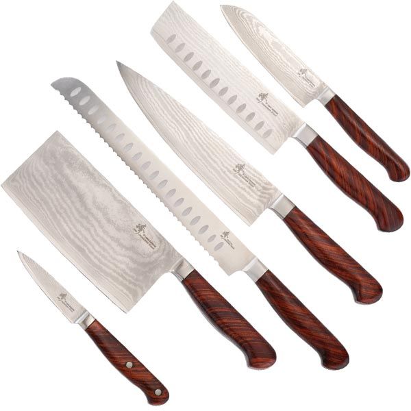 Kitchen Knife Blanks, 67-layer Damascus, Set Of 6