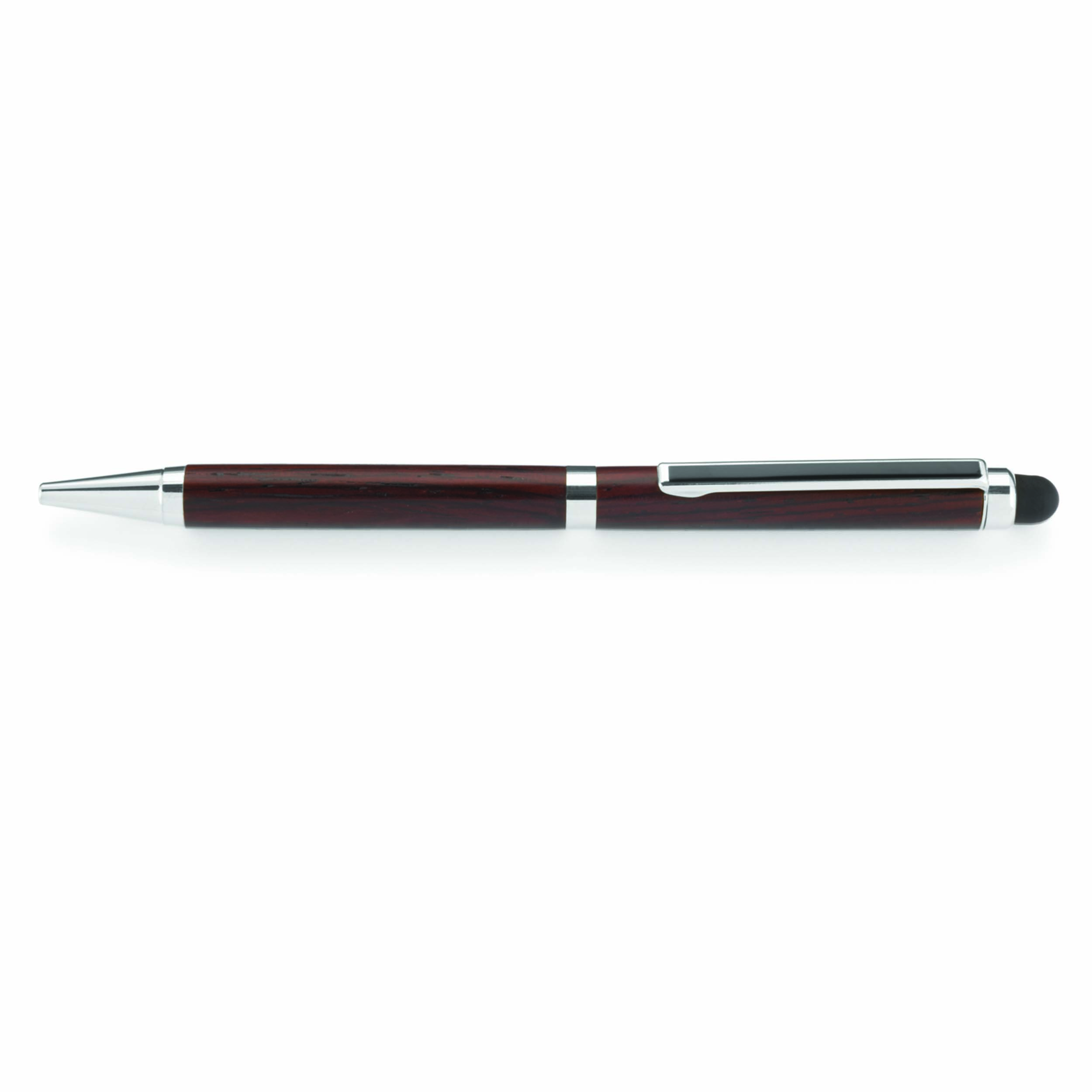 product: WoodRiver Slim Style Ballpoint Stylus Pen Kit - Chrome with Black Stripe - 7 mm shown