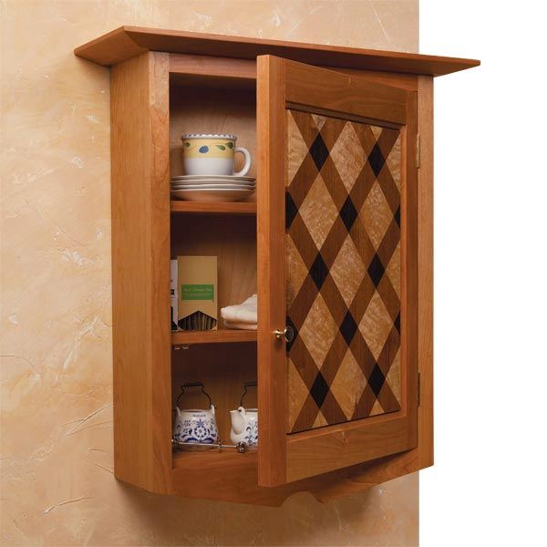 product: Woodcraft Magazine Quilt-Front Wall Cabinet - Downloadable Plan shown