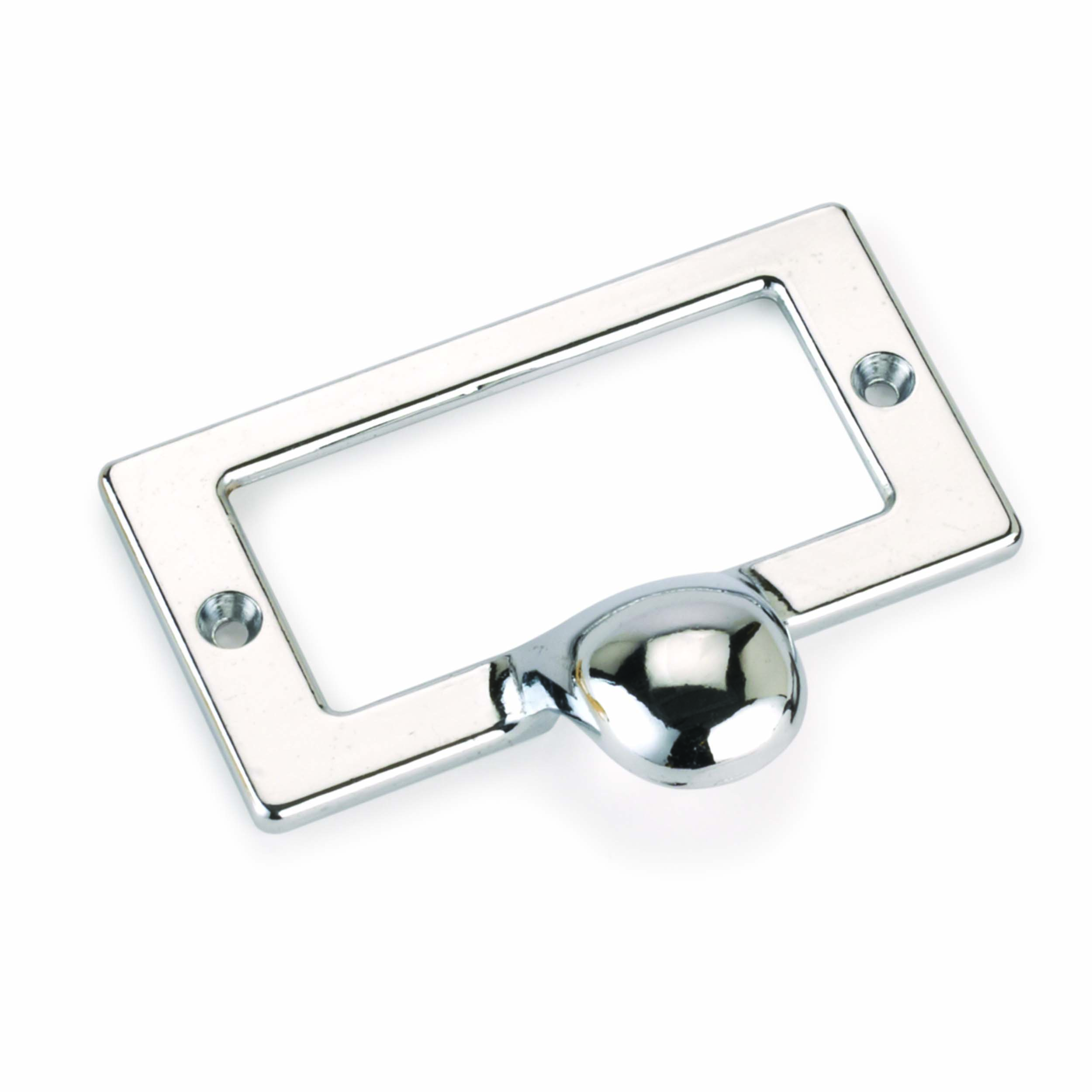 Drawer Pull With Card Holder, Chrome Finish