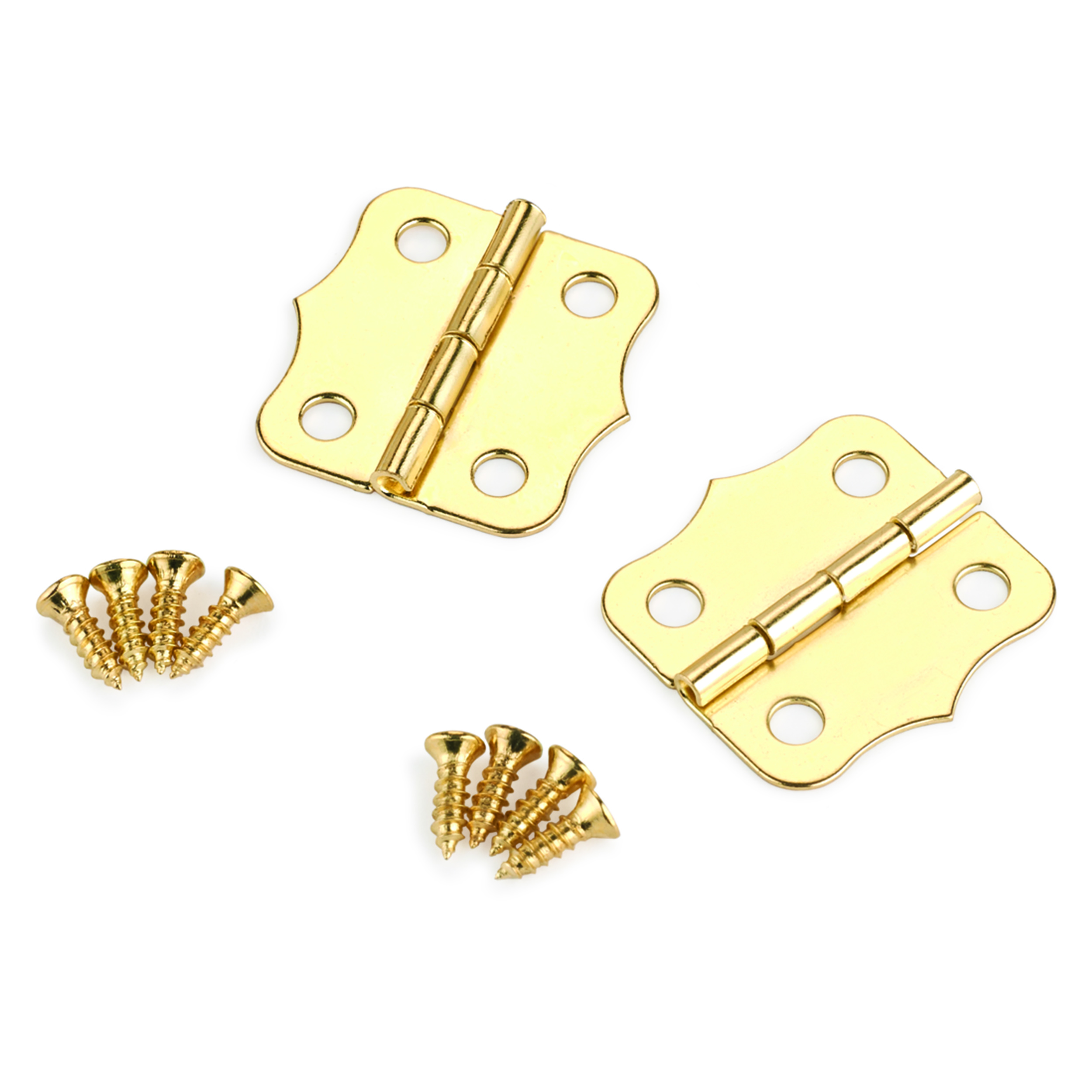 Small Box Brass Plated Hinge 24mm X 24mm Pair