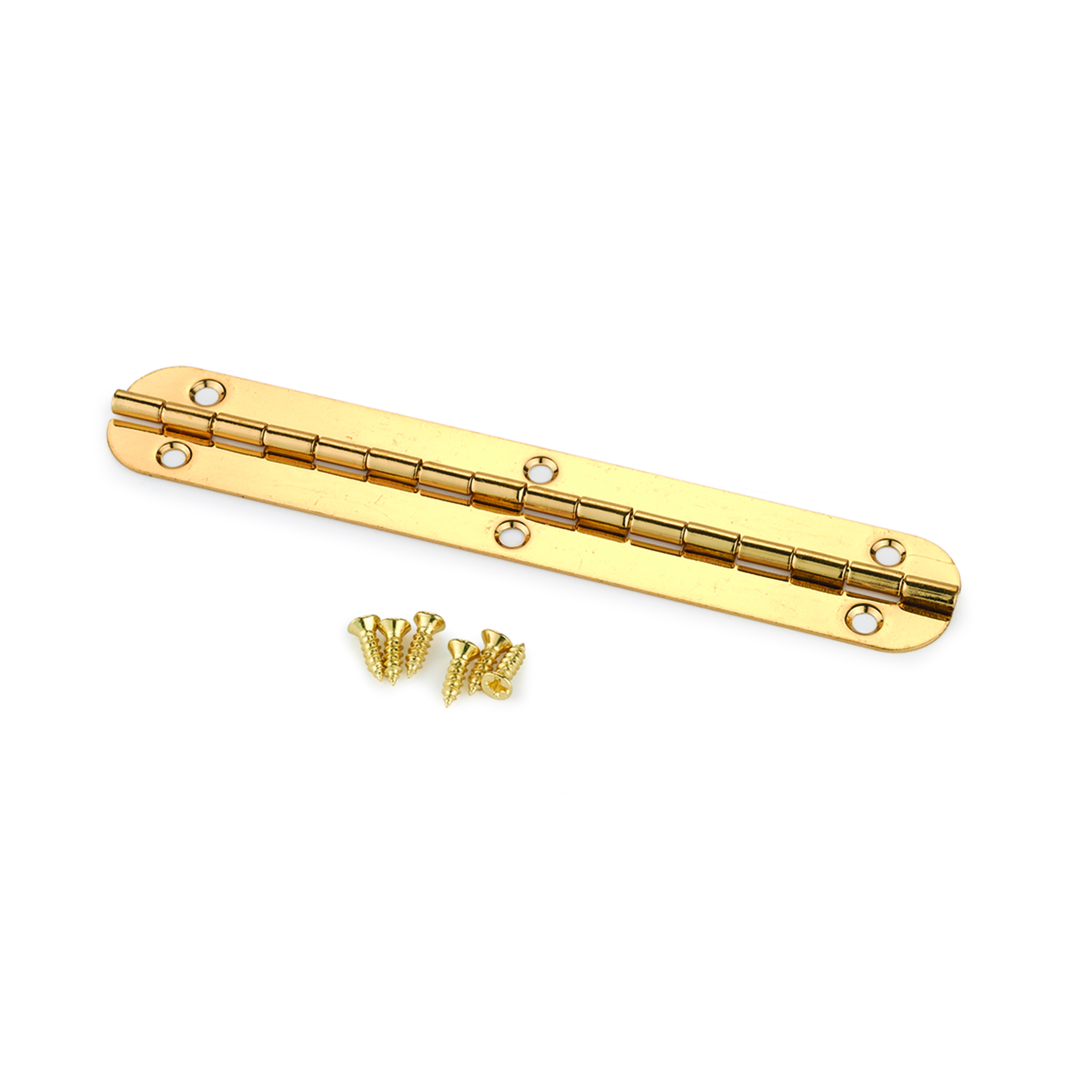 product: HIGHPOINT Small Piano Hinge - Brass Plated - 102 mm x 17 mm shown