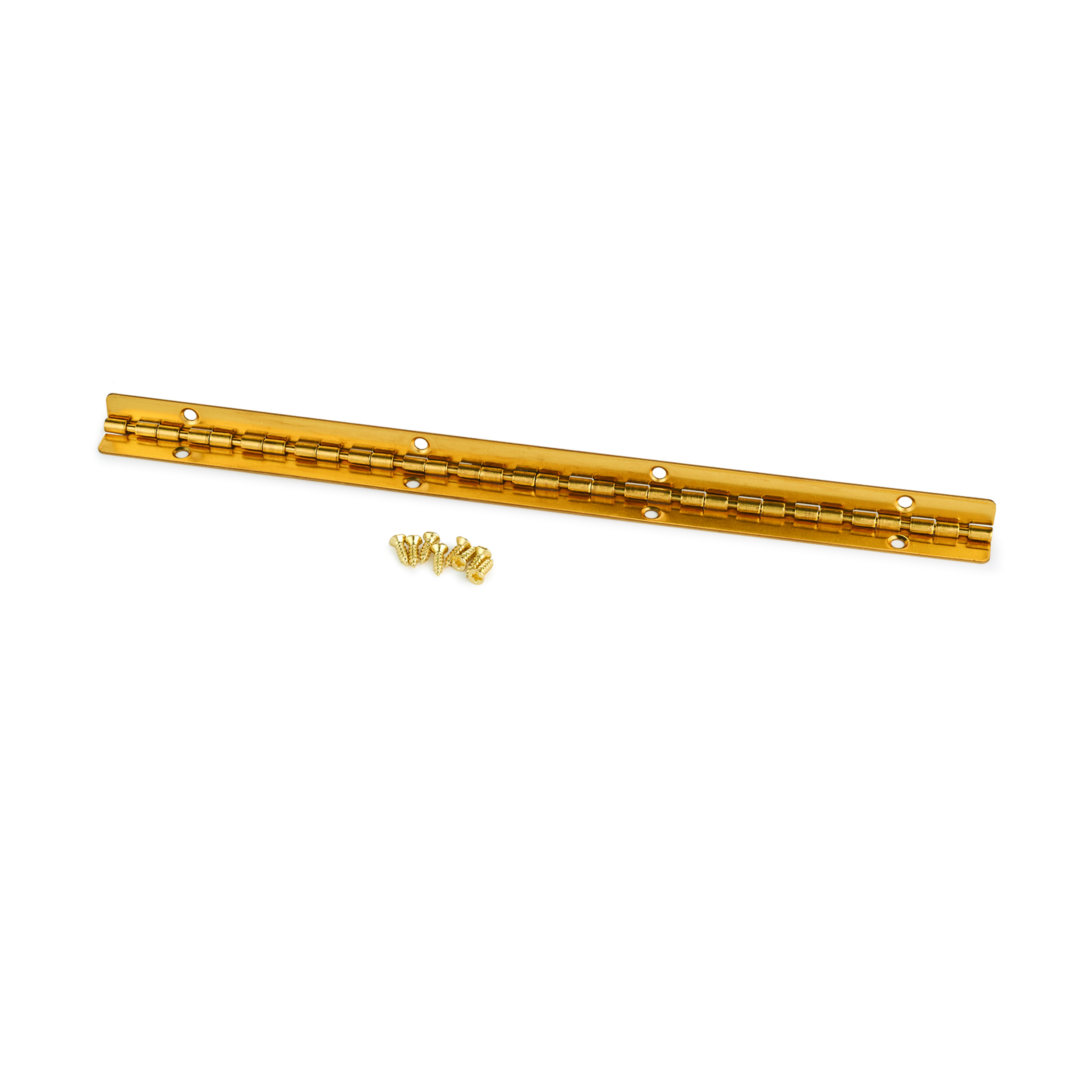 Small Piano Stop Hinge Brass Plated 200mm X 9mm