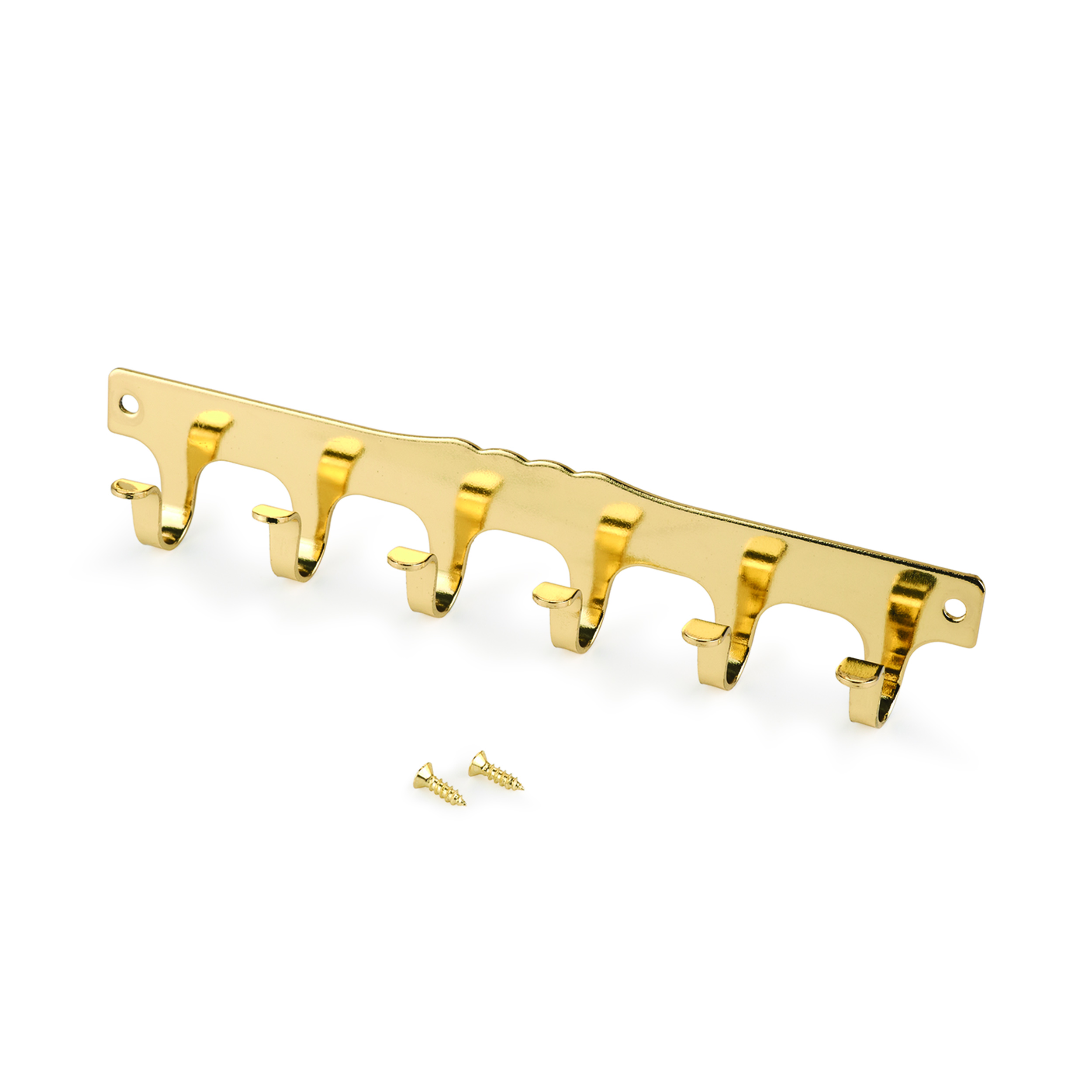 Key-box 6-hook Strip Brass Plated