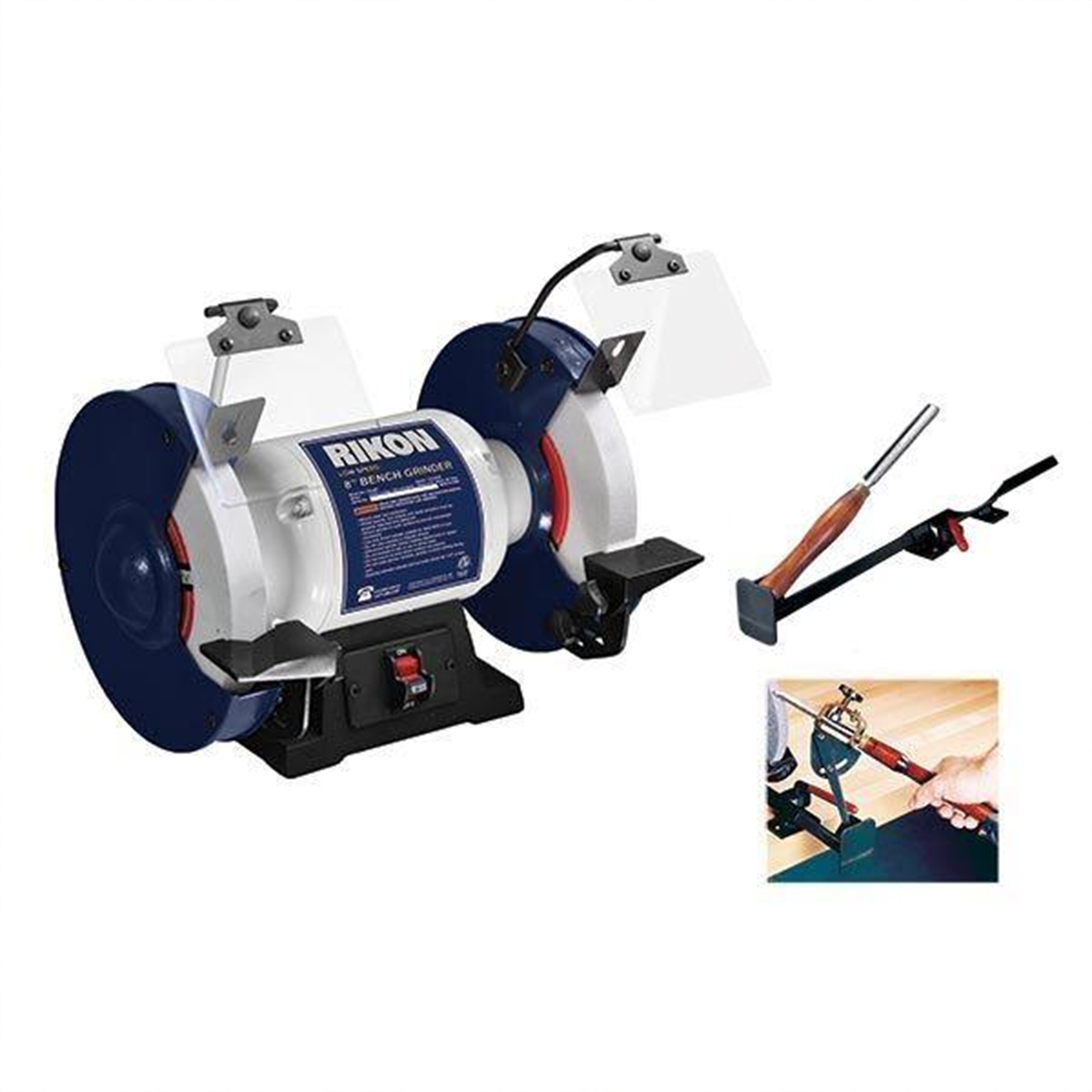 product: RIKON Slow Speed Grinder and Wolverine Sharpening Kit shown