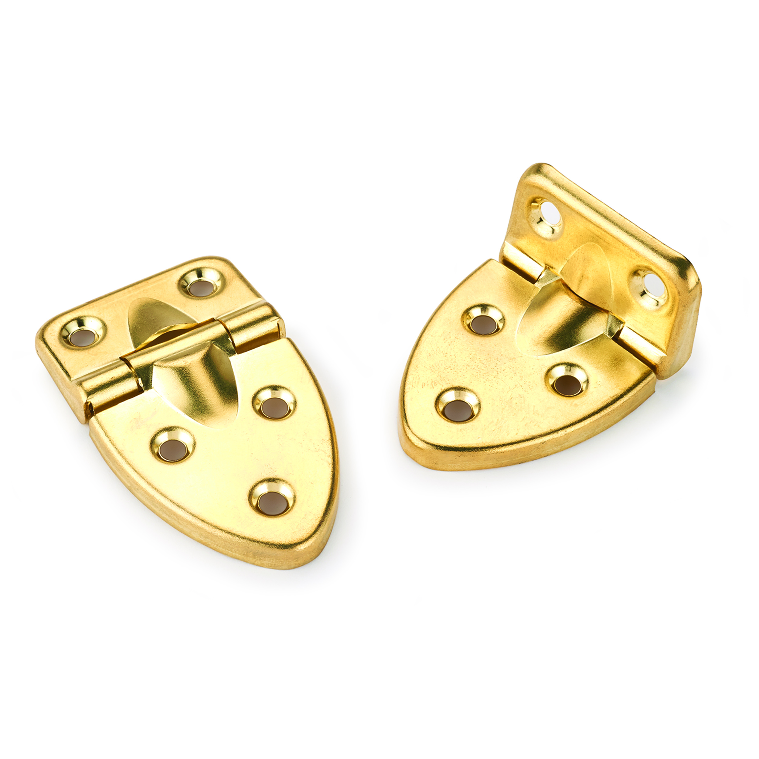 90 Degree Stop Hinge Brass Plated 2-19/32" X 1-17/32" Pair