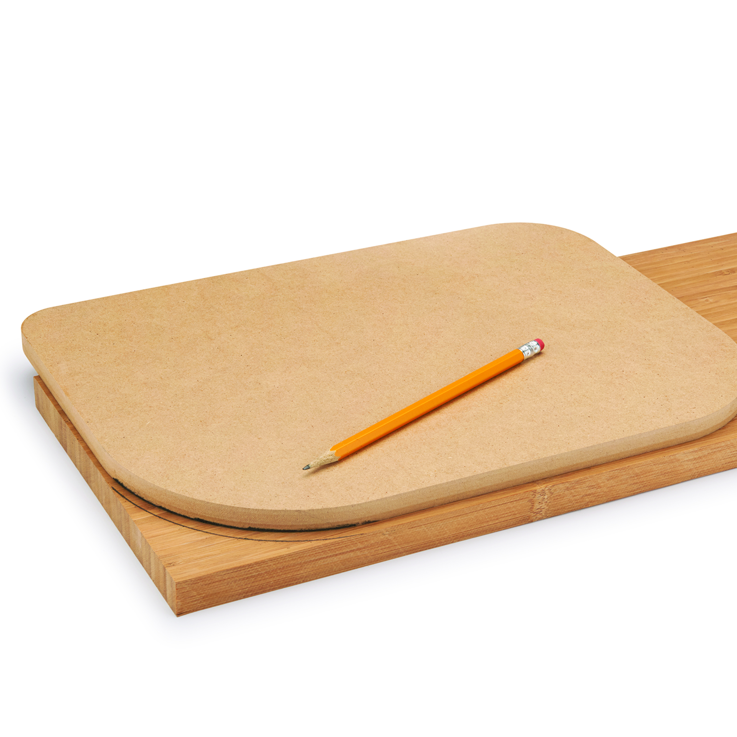 product: Woodcraft Woodshop MDF Corner Radius Template 4-sided shown
