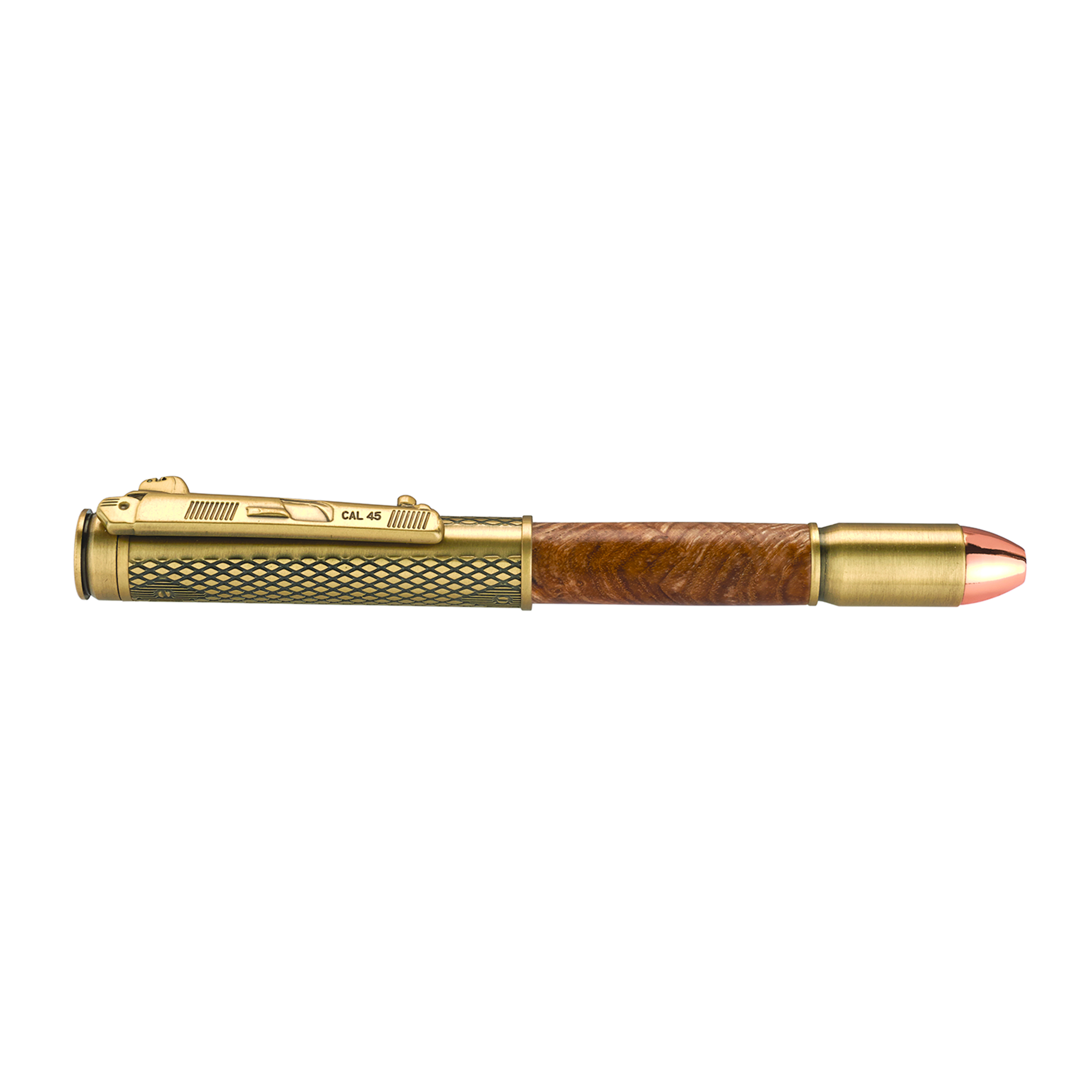 .45 Caliber Bullet Click Pen Kit Antique Brass