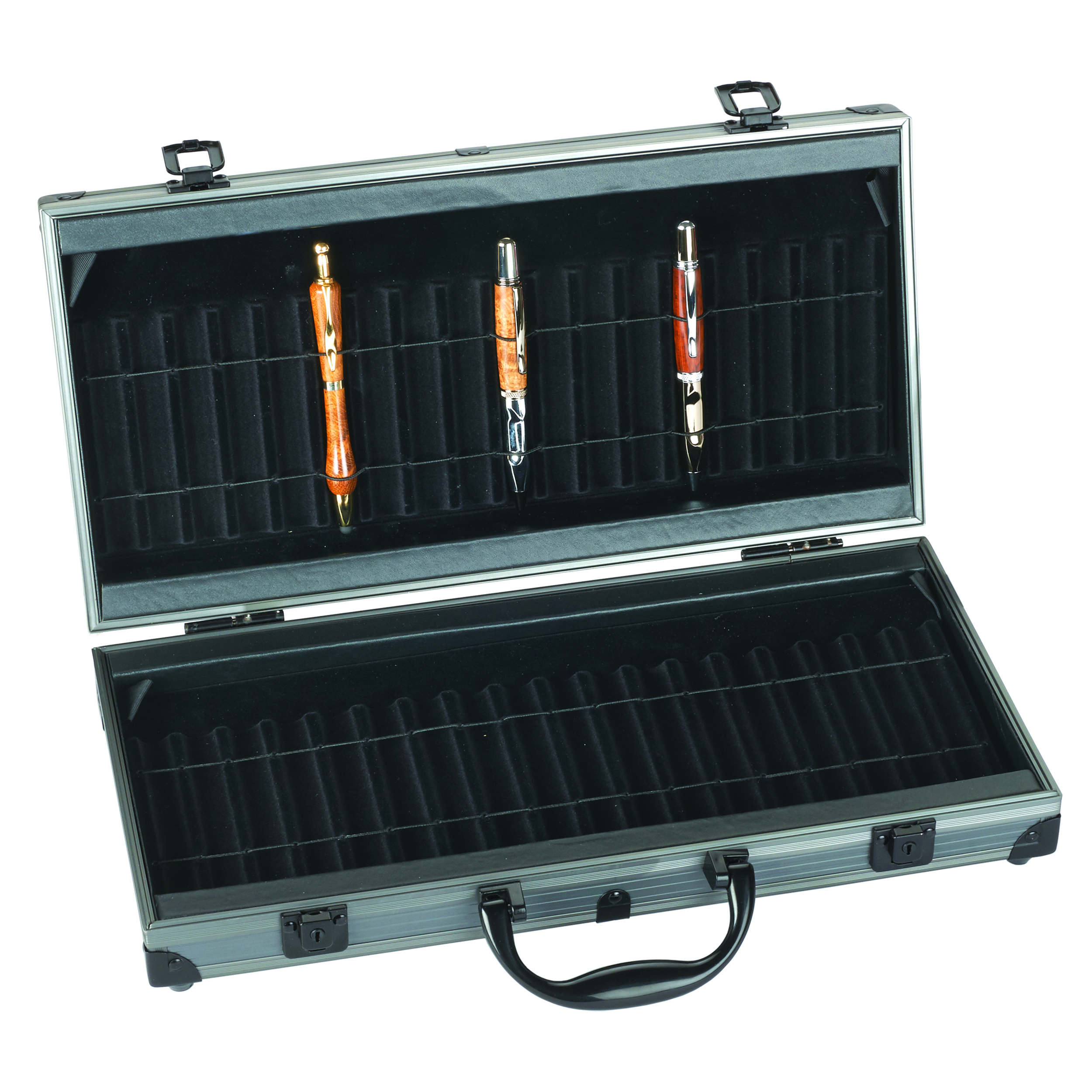 product: WoodRiver Premium Pen & Pencil Carry / Display Case shown