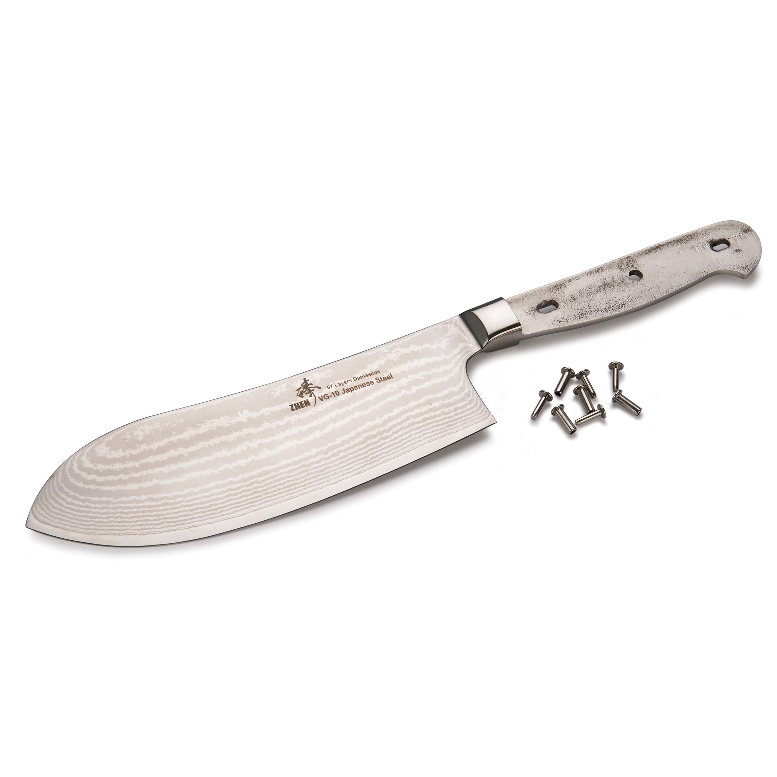 Santoku Chopping 67-layer Damascus Knife Blank 6-3/4" L X 5/64" T (171mm X 1.98mm)