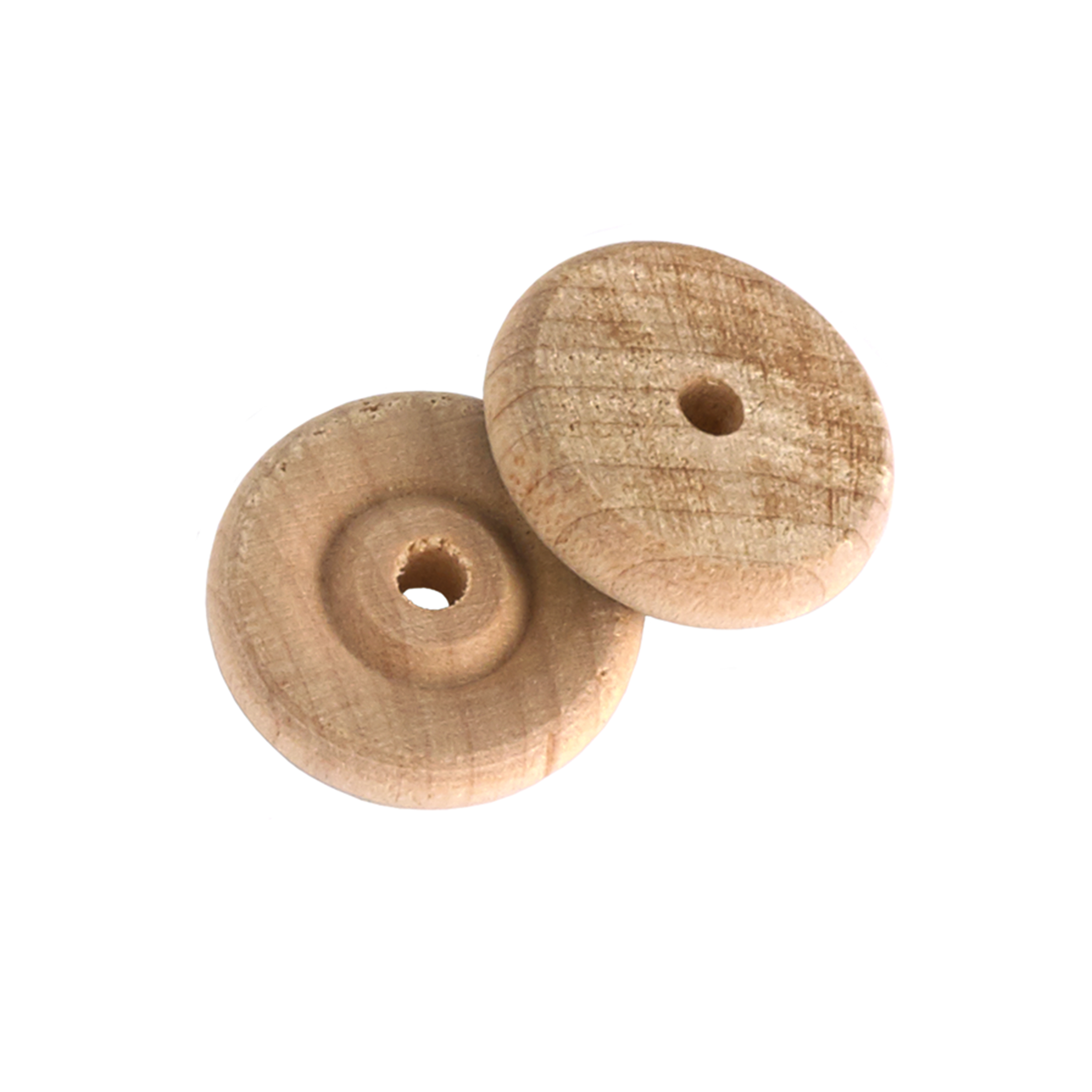 Wooden Toy Wheels, 3/4" Dia., 3/16" W, 1/8" Axle Hole 12-piece