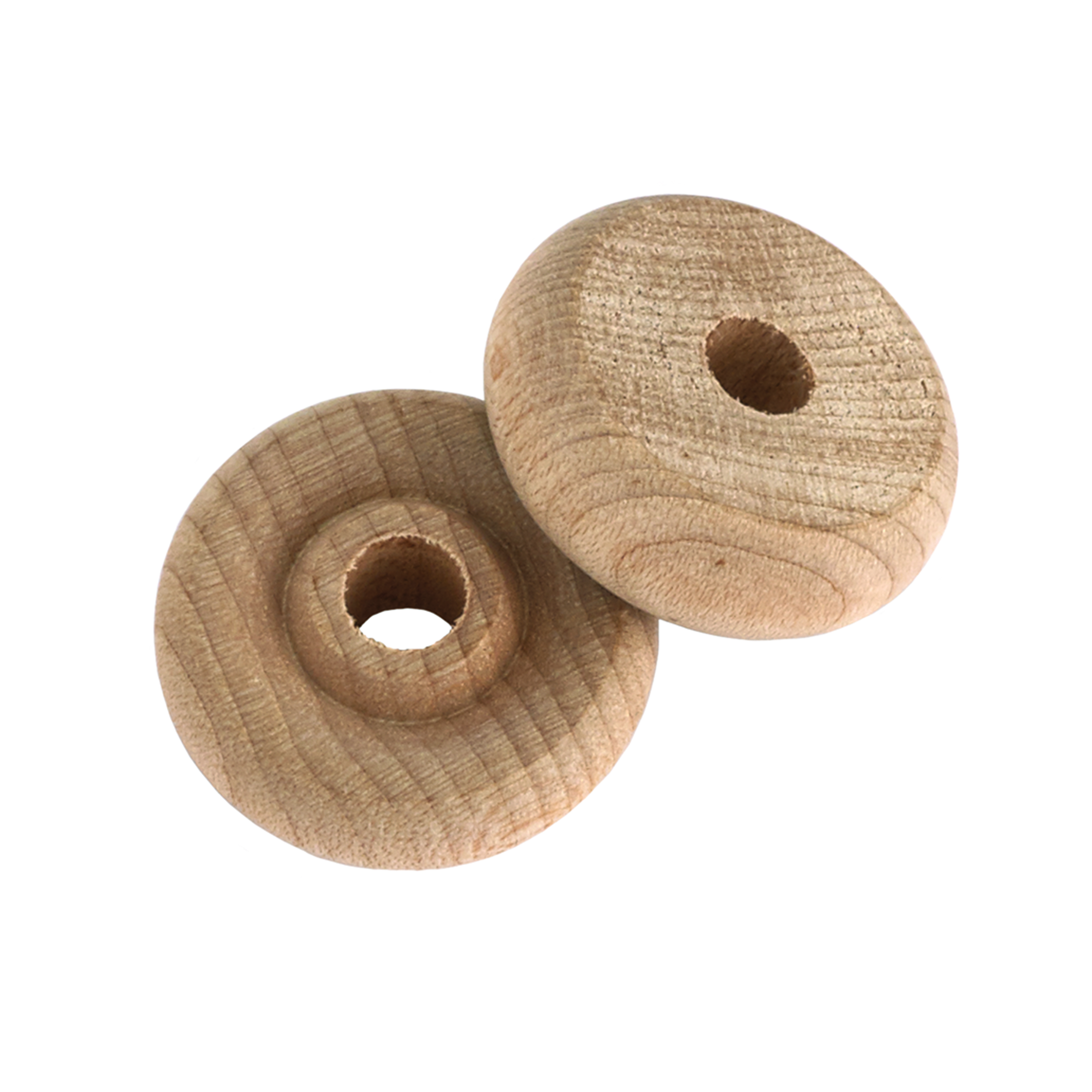 Wooden Toy Wheels, 1" Dia., 3/8" W, 1/4" Axle Hole 6-piece