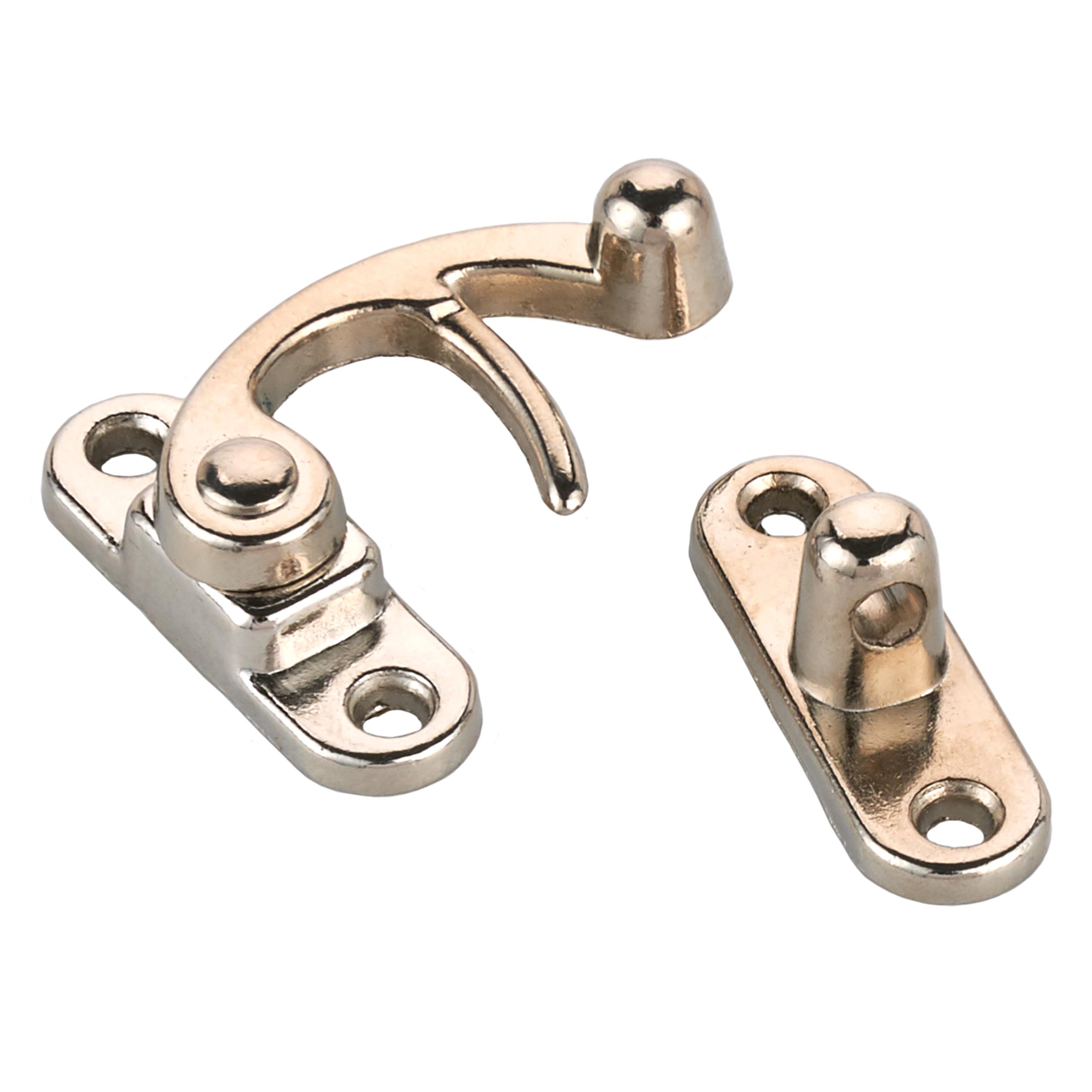 Hook Latch Small Nickel Finish 1-piece With Screws