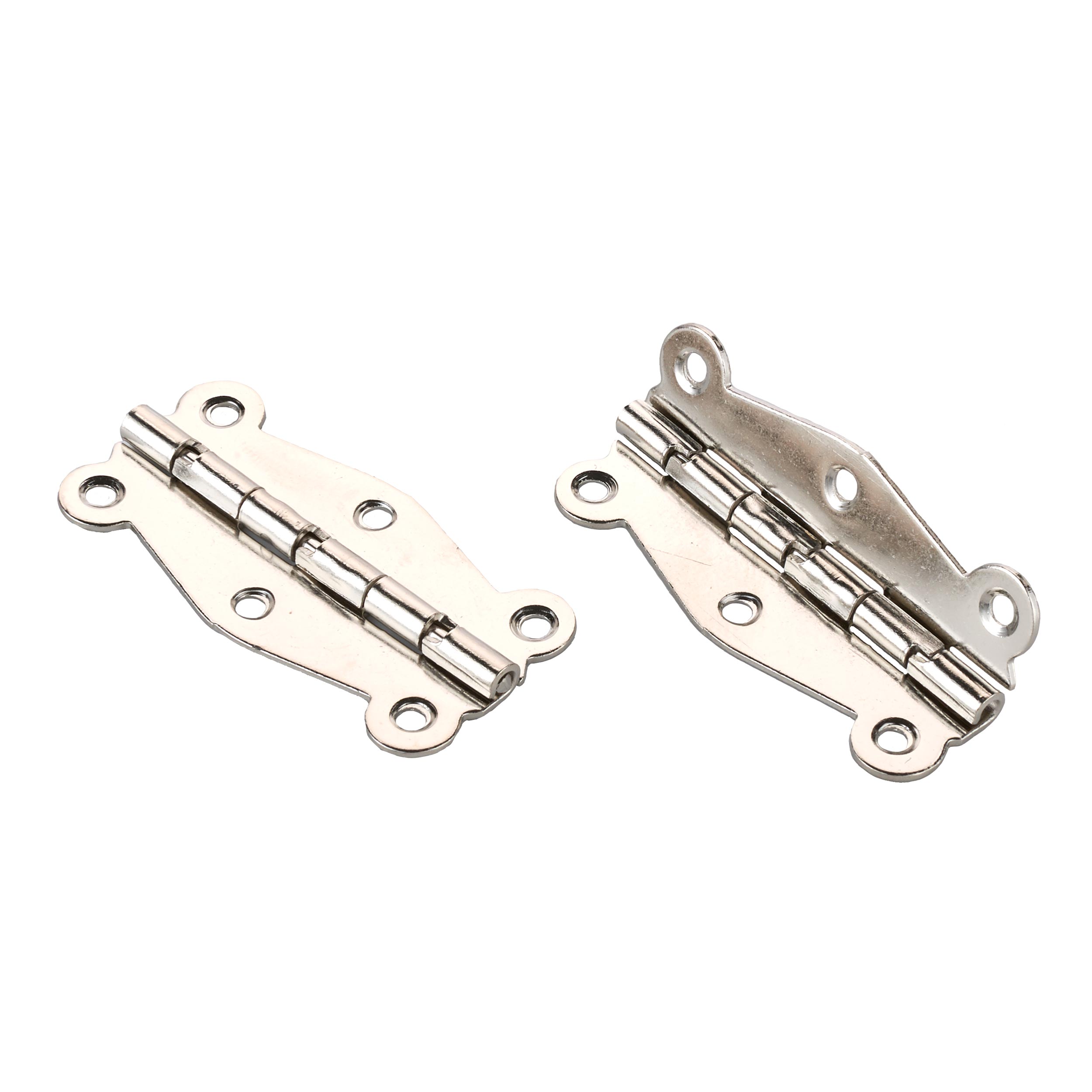 product: HIGHPOINT Decorative Box Hinge Nickel Finish with Screws Pair shown