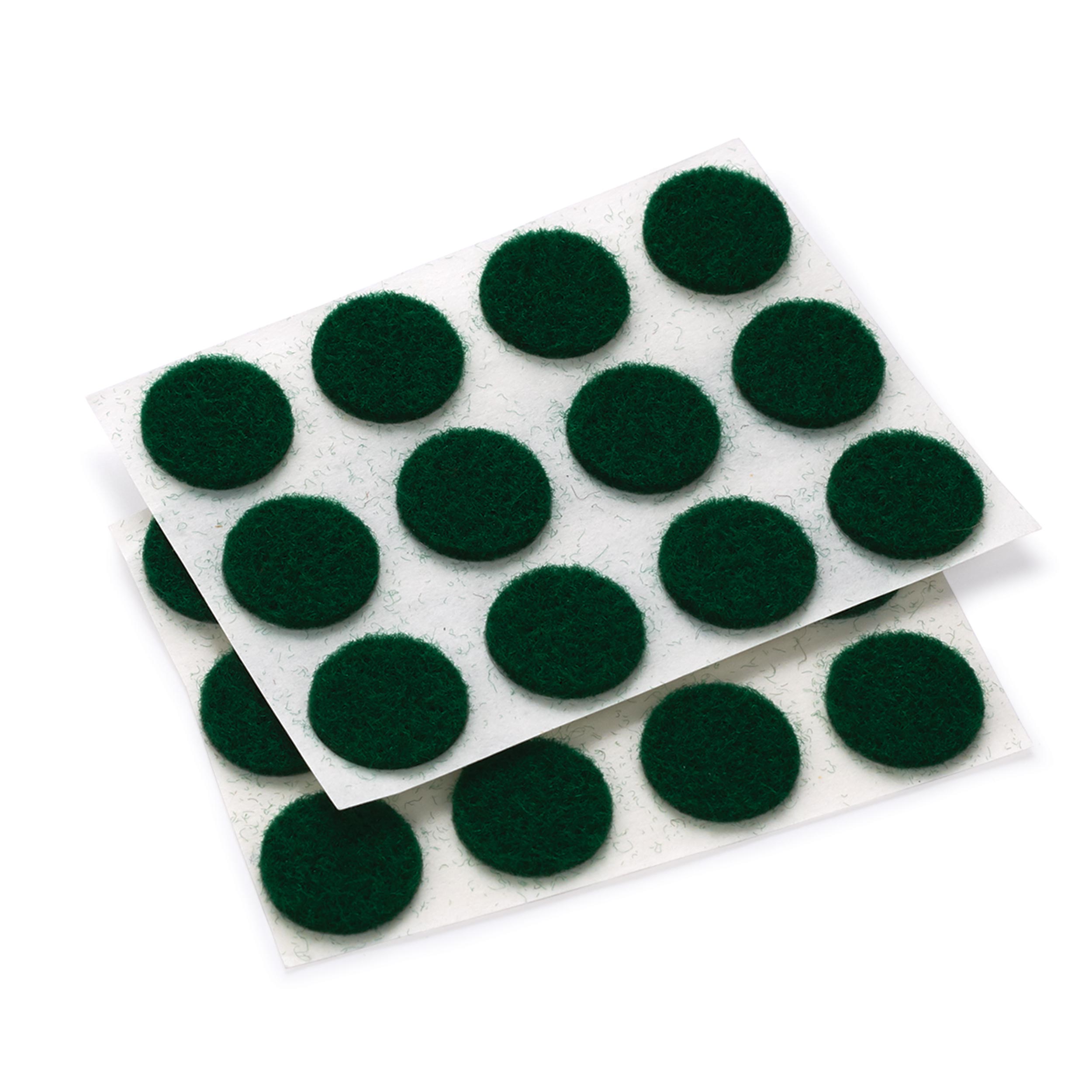 Felt Dot, Self-adhesive, Green 1/2" Dia. 40-piece