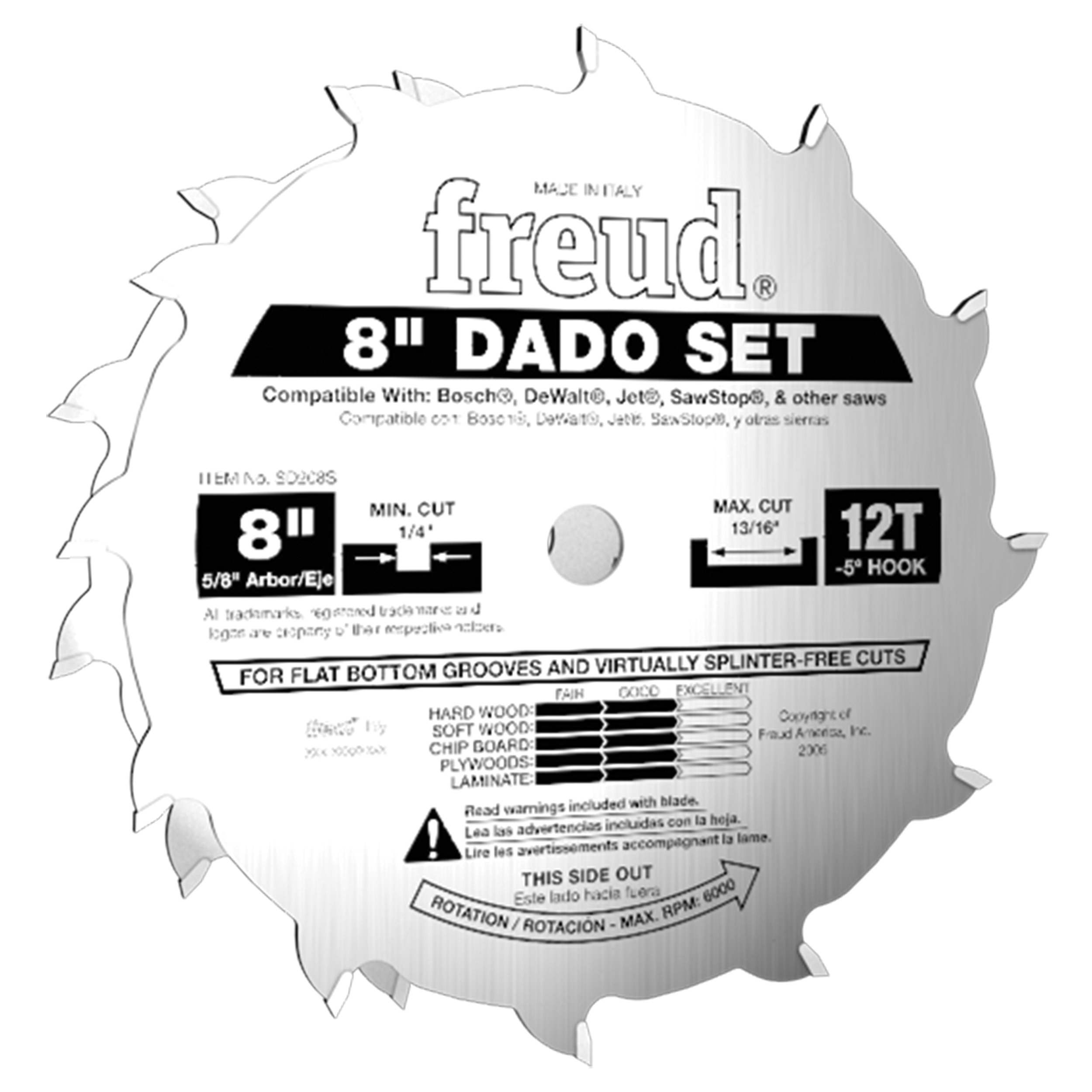 Freud 8" Stacked Dado Set For All Saws