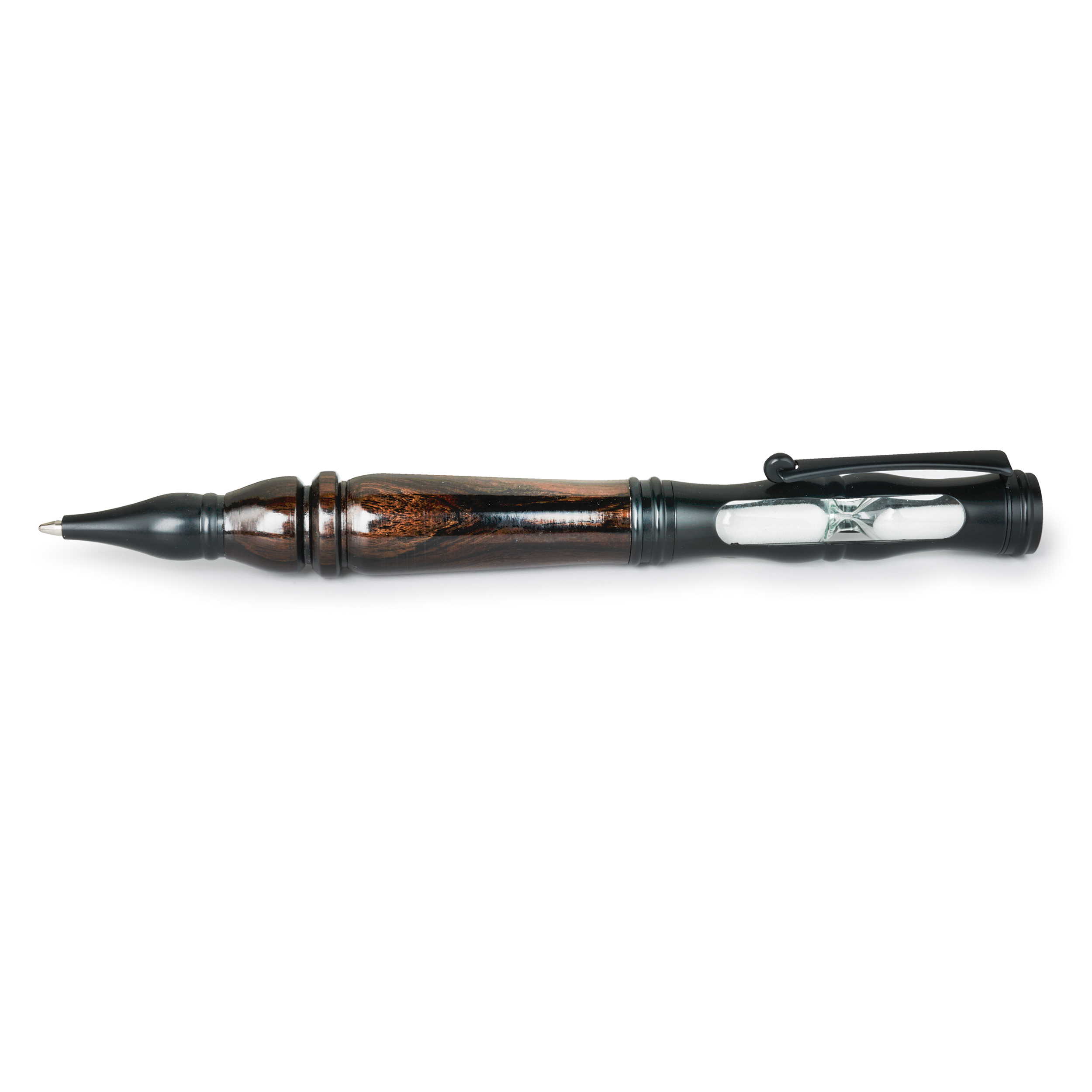 Hourglass Twist Ballpoint Pen Kit - Flat Black Pearl