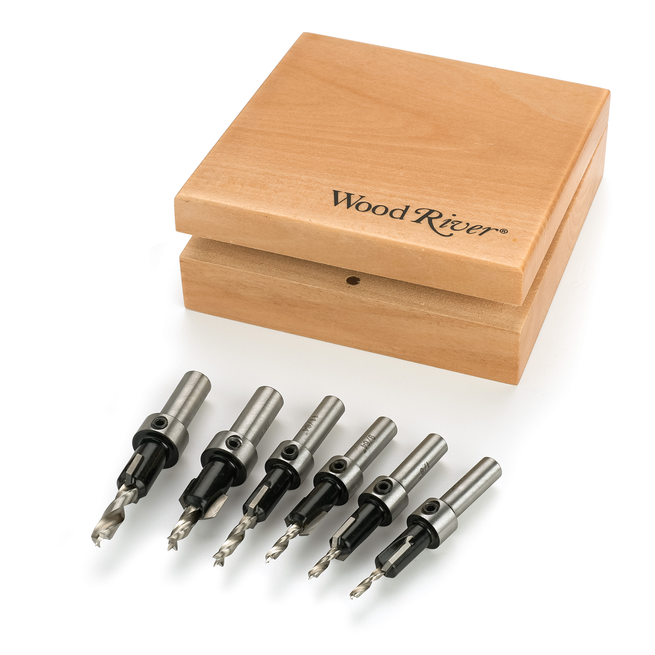 6-piece Carbide-tipped Countersink Set With Brad Point Pilots