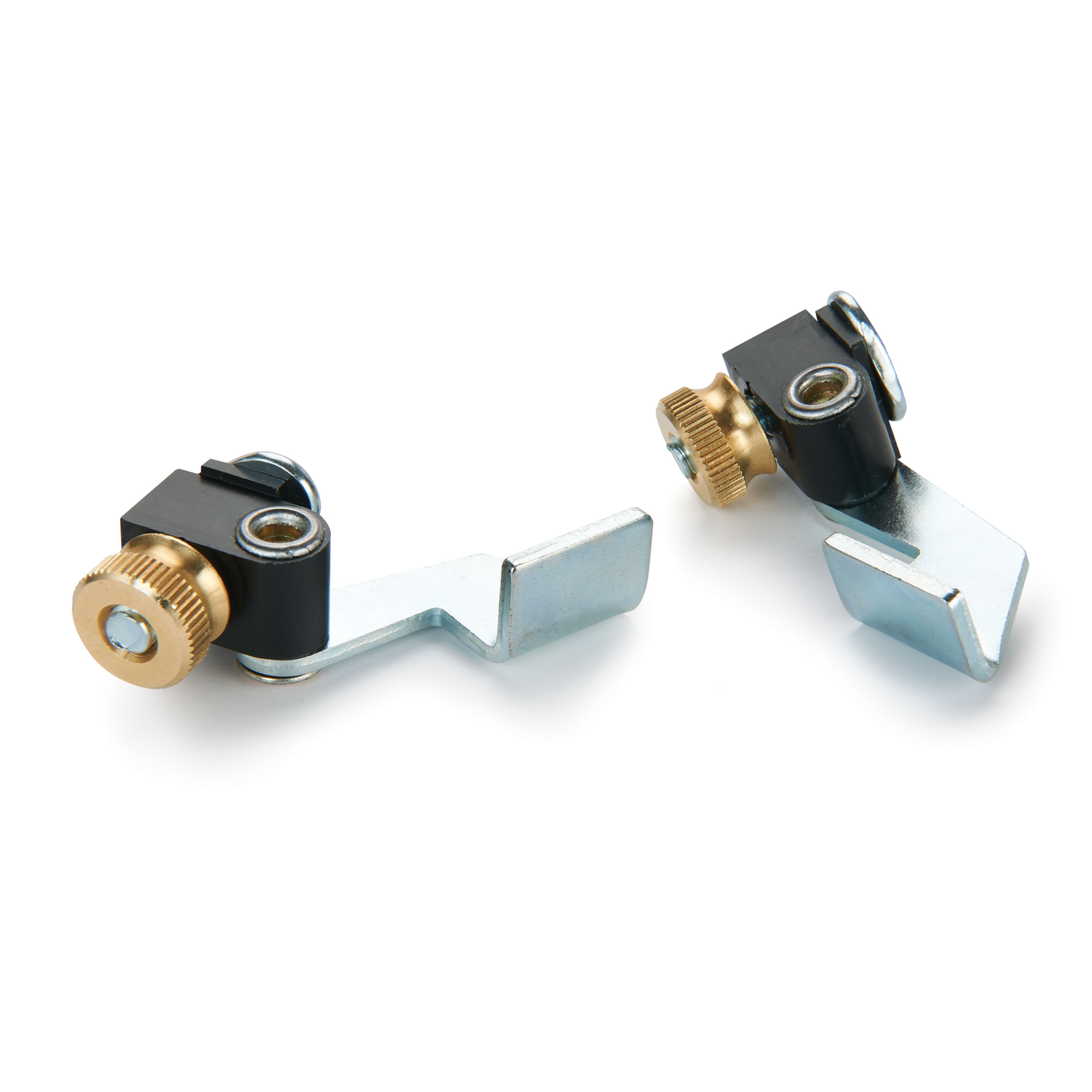 product: WoodRiver T-Track Flip-Stops - 2 Piece shown