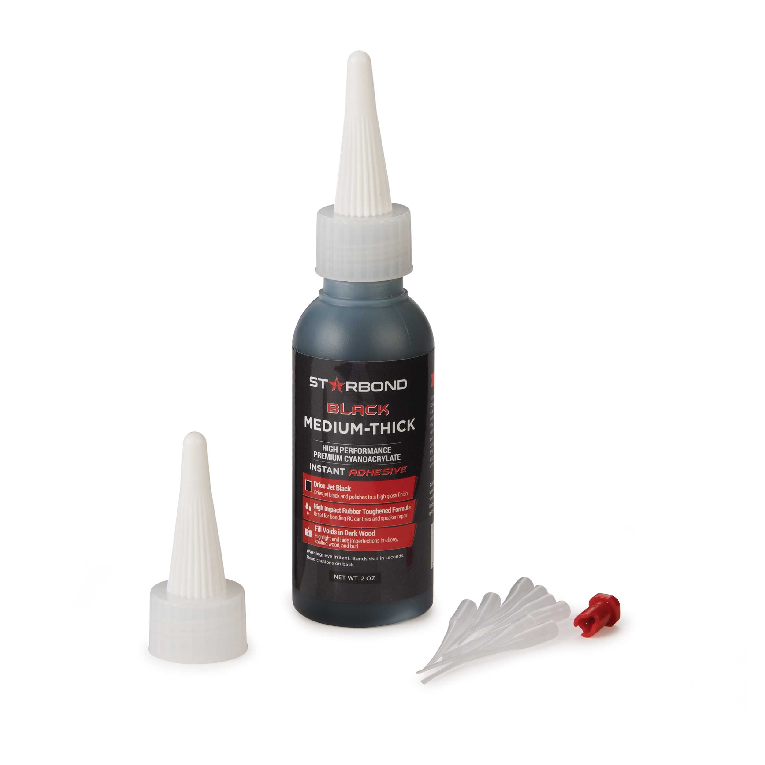 product: starbond KBL-500 Black CA Glue - Medium - 2 oz shown