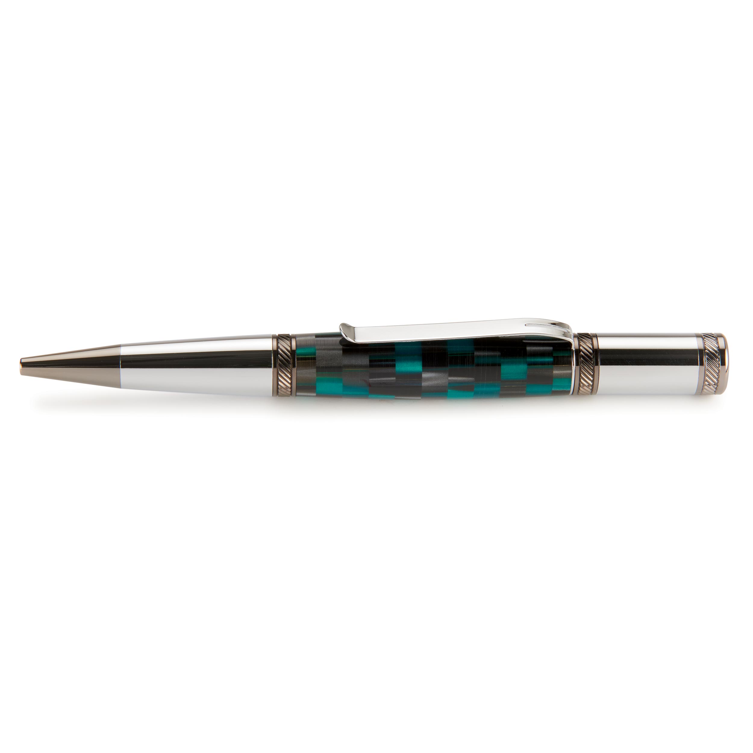 Enterprise Finial Twist Ballpoint Pen Kit - Chrome & Gunmetal