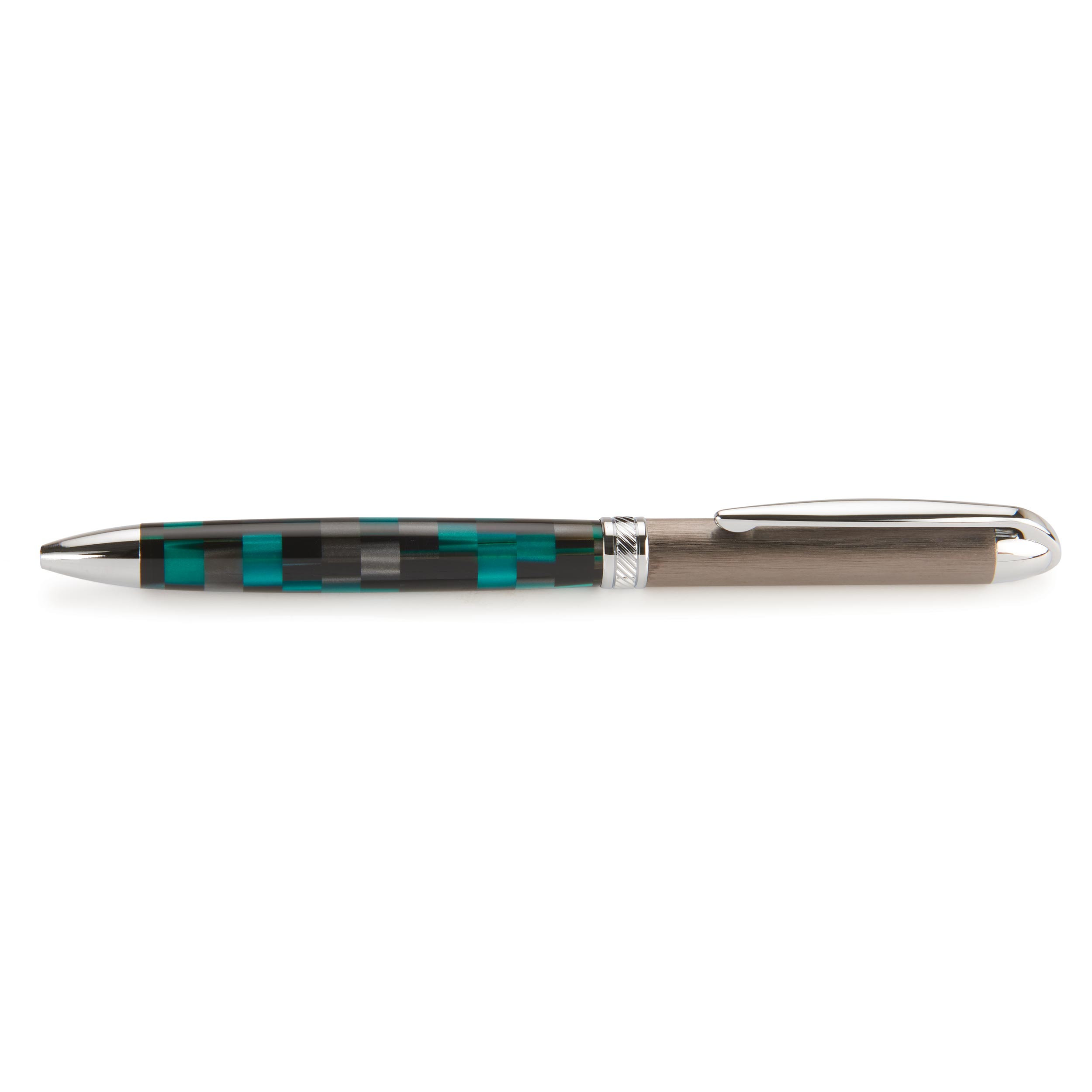 7mm Slim Style Brushed Hybrid Twist Ballpoint Pen Kit - Gunmetal & Chrome