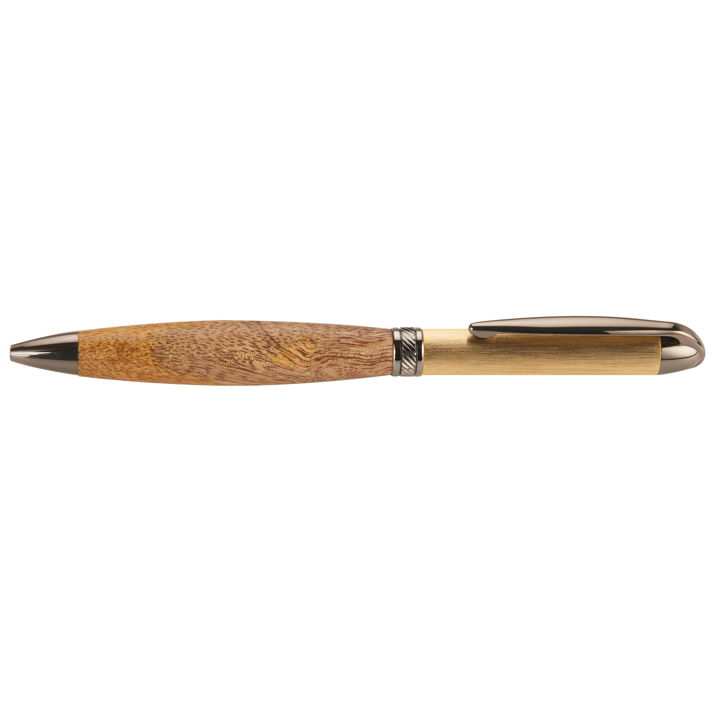 7mm Slim Style Brushed Hybrid Twist Ballpoint Pen Kit - Gold & Gunmetal