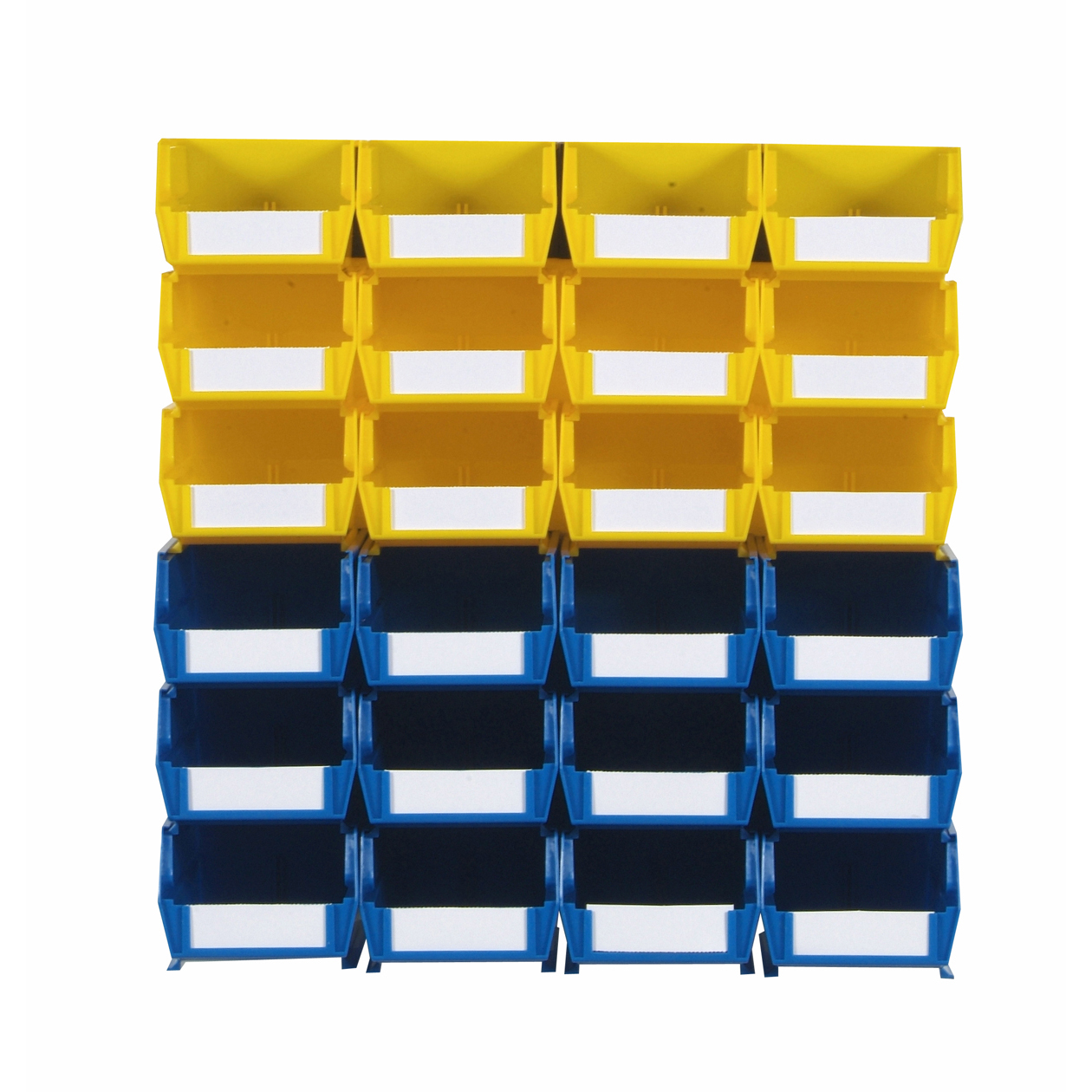 product: Triton Products 26pc. Wall Storage Unit - Yellow & Blue shown