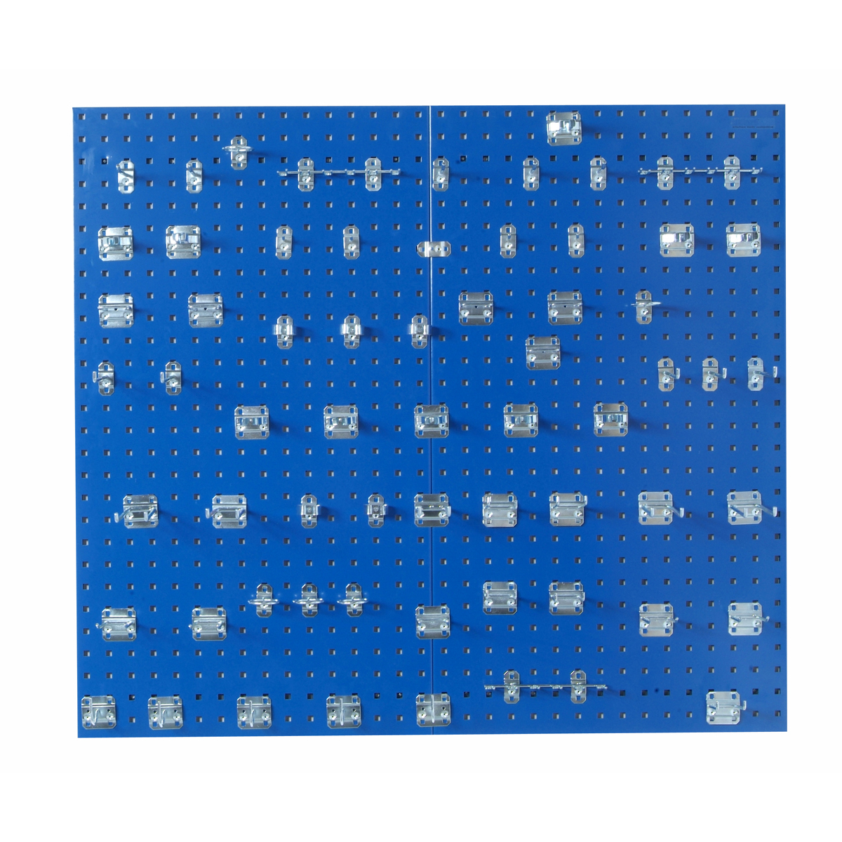 Blue Epoxy 18 Gauge Steel Square Hole Pegboards W/63 Pc. Lochook Assortment